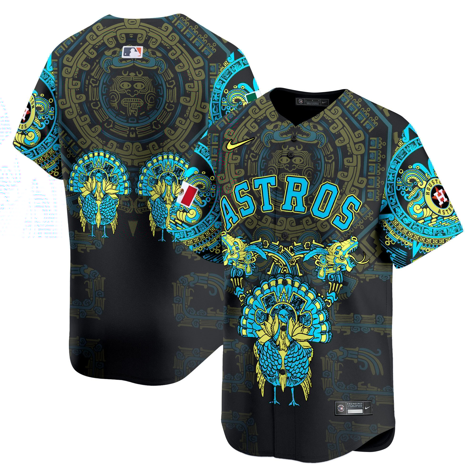 Men Houston Astros Mexico Aztec Vapor Premier Limited Jersey - Printed