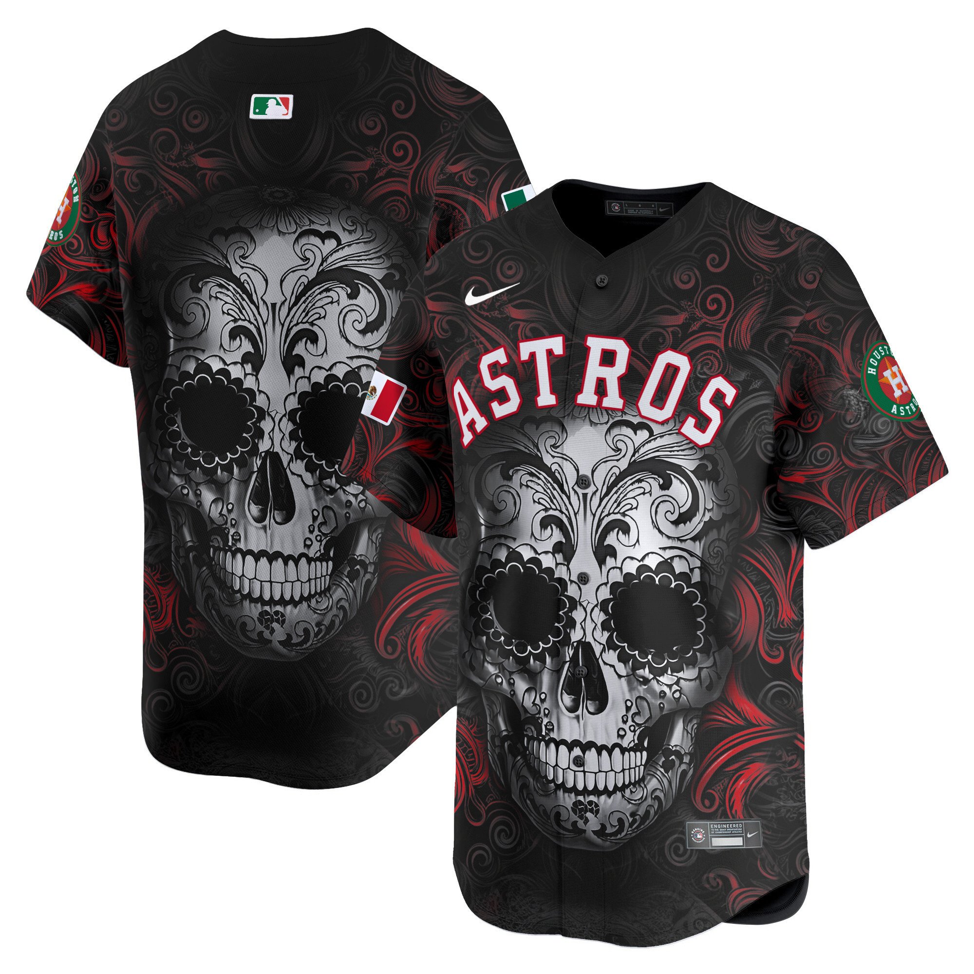 Men Houston Astros Mexico Dia de los Muertos Vapor Premier Limited Jersey - Printed