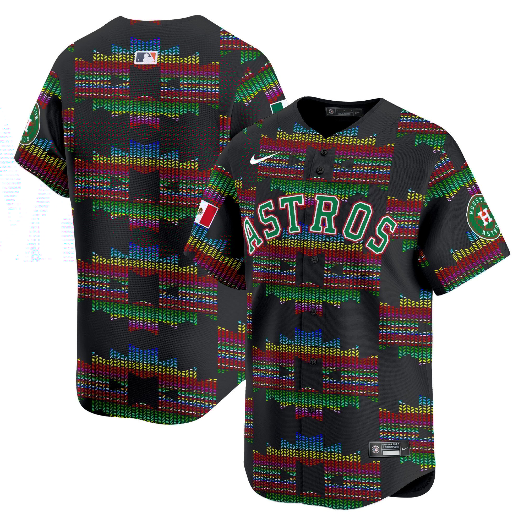 Men Houston Astros Mexico Serape Style Vapor Premier Limited Jersey - Printed