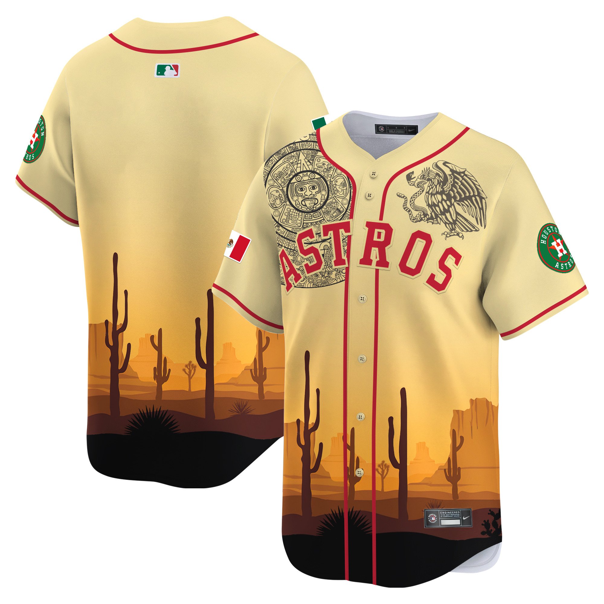 Men Houston Astros Mexico Vapor Premier Limited Jersey V4 - Printed