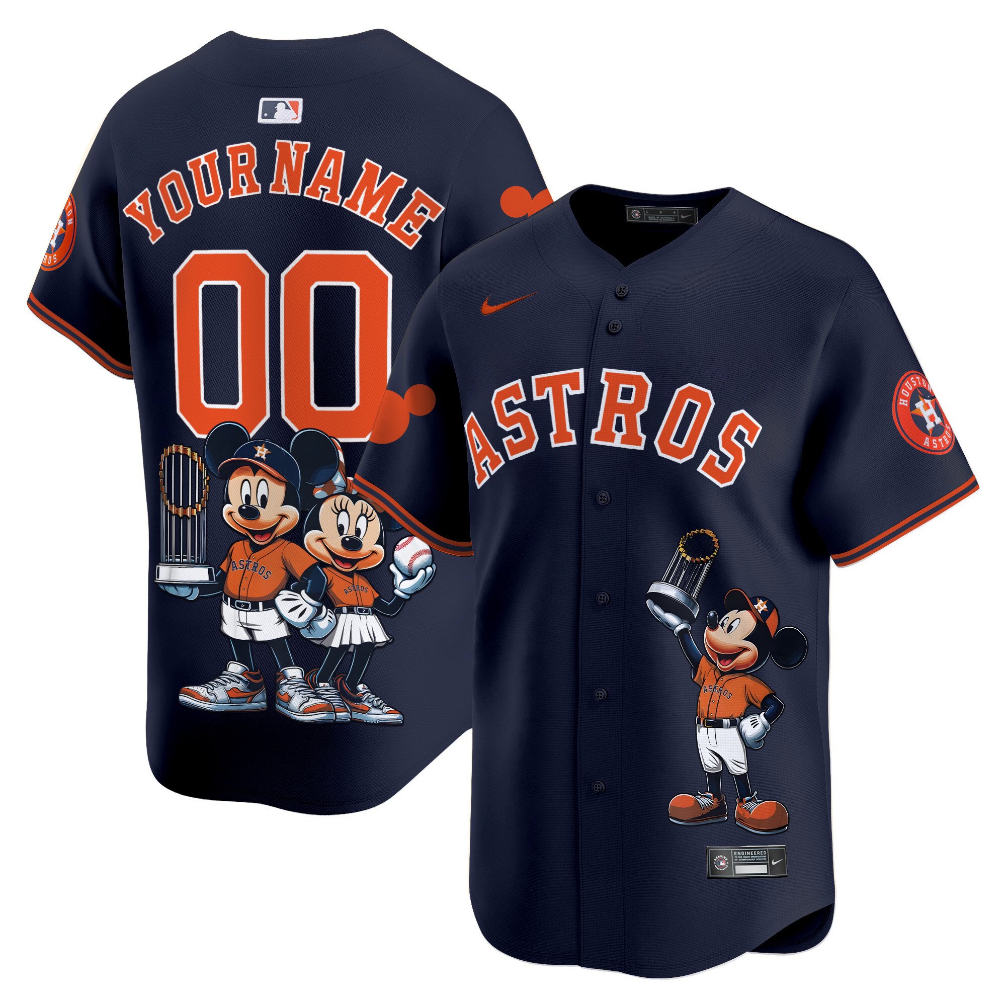 Men Houston Astros Mickey Houston Vapor Premier Limited Custom Alternate Jersey - Printed