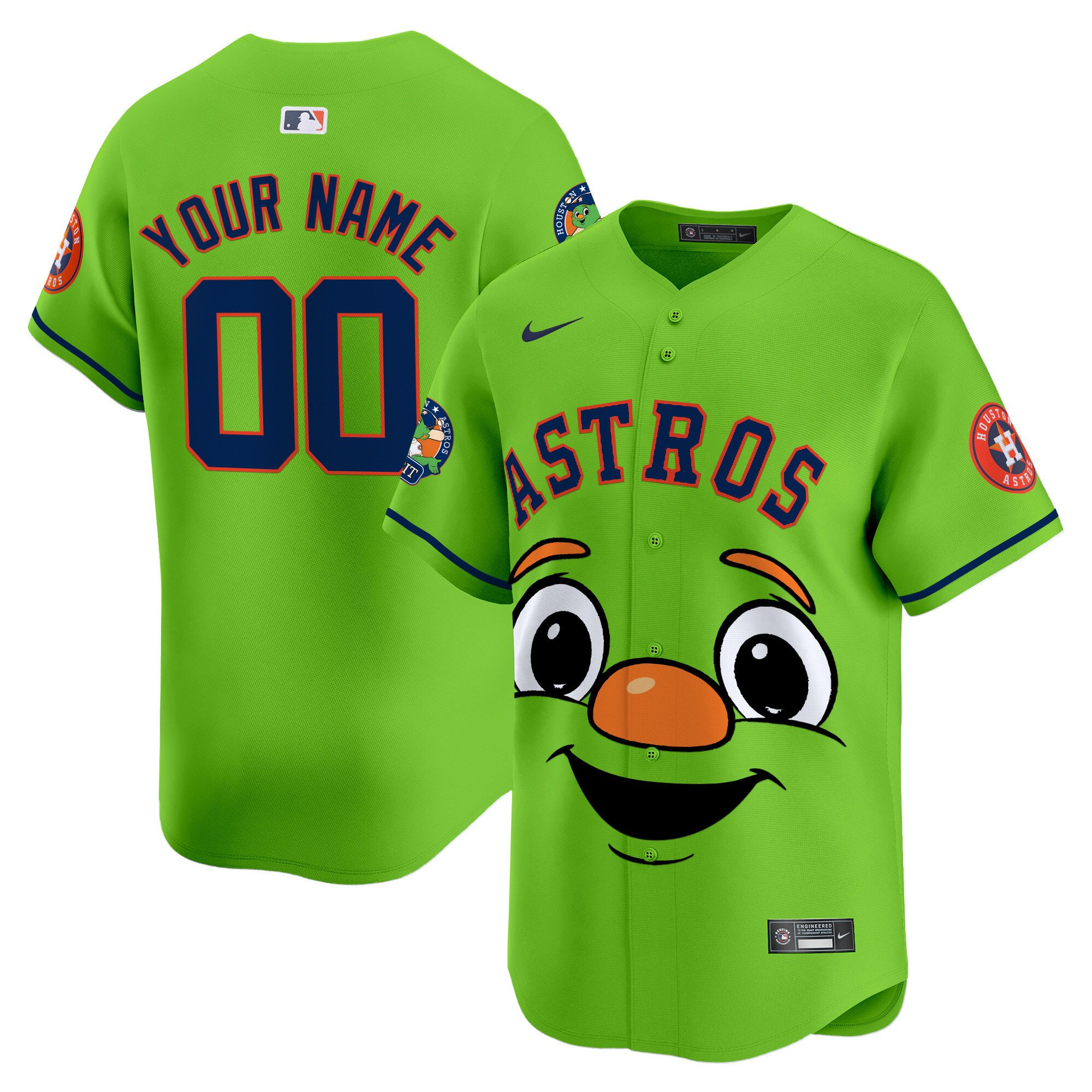 Men Houston Astros Orbit Vapor Premier Limited Custom Green Jersey - Printed