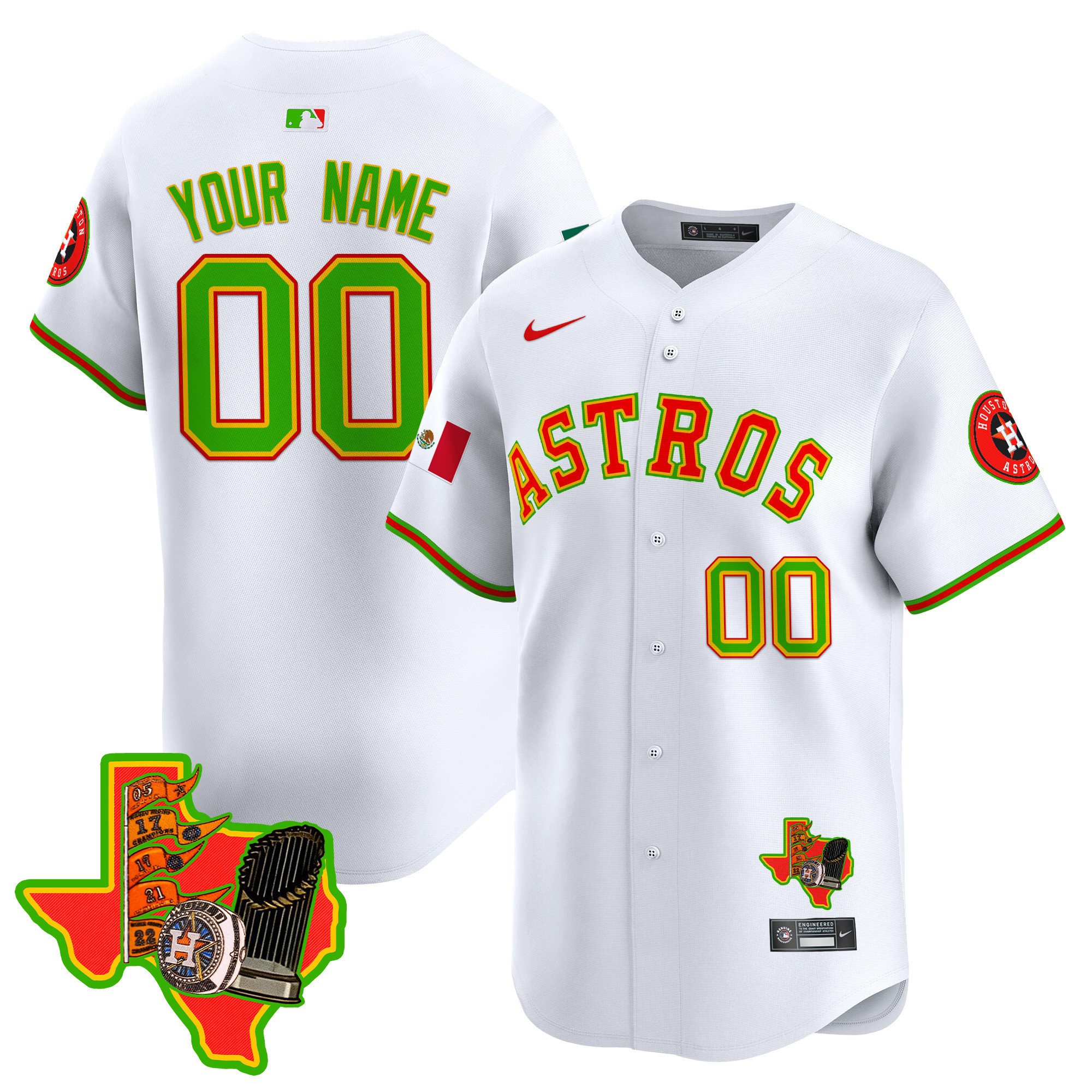 Men Houston Astros The Loteria Vapor Premier Limited Custom White Jersey - All Stitched