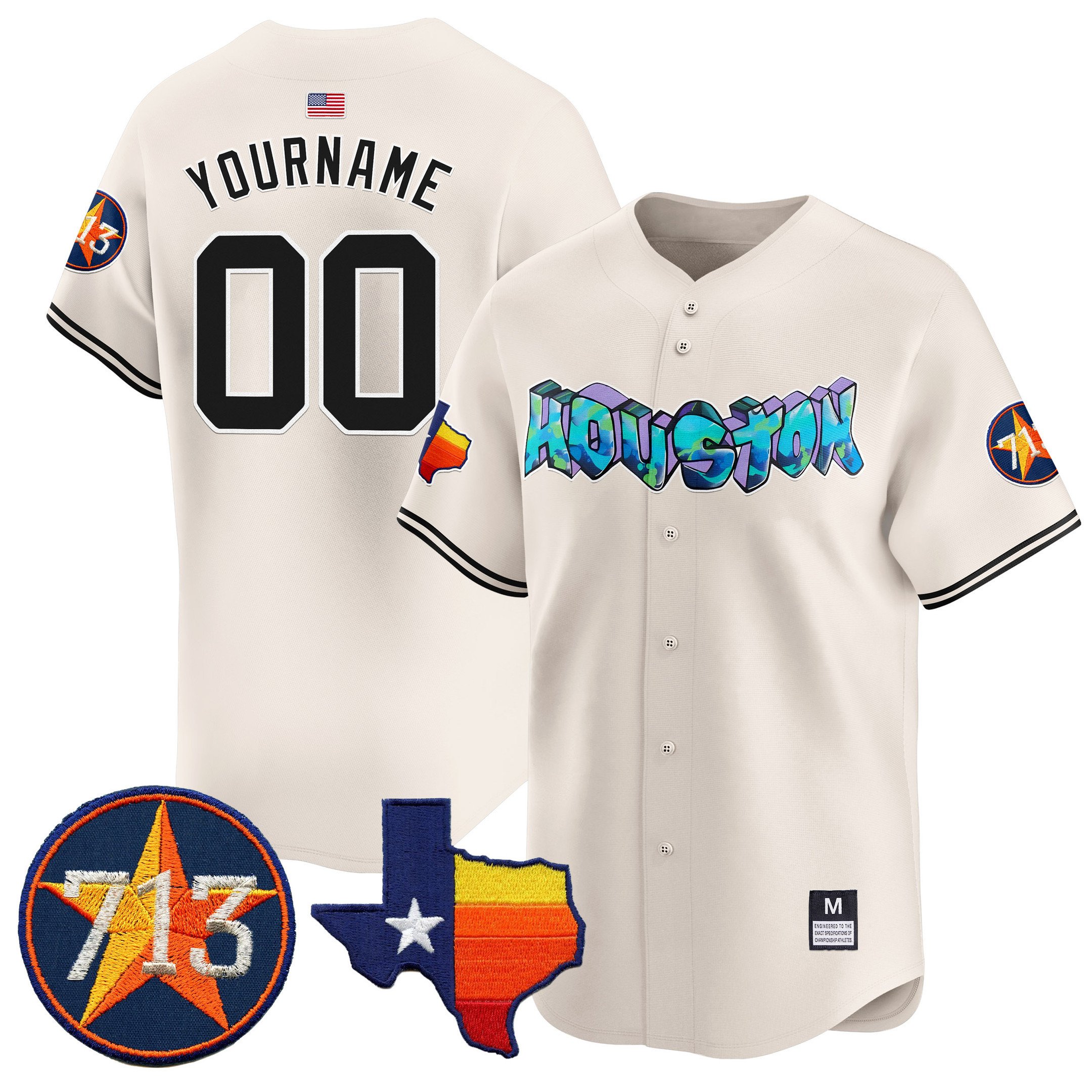 Men Houston Astros Vapor Premier Limited Cream Jersey V2 - All Stitched
