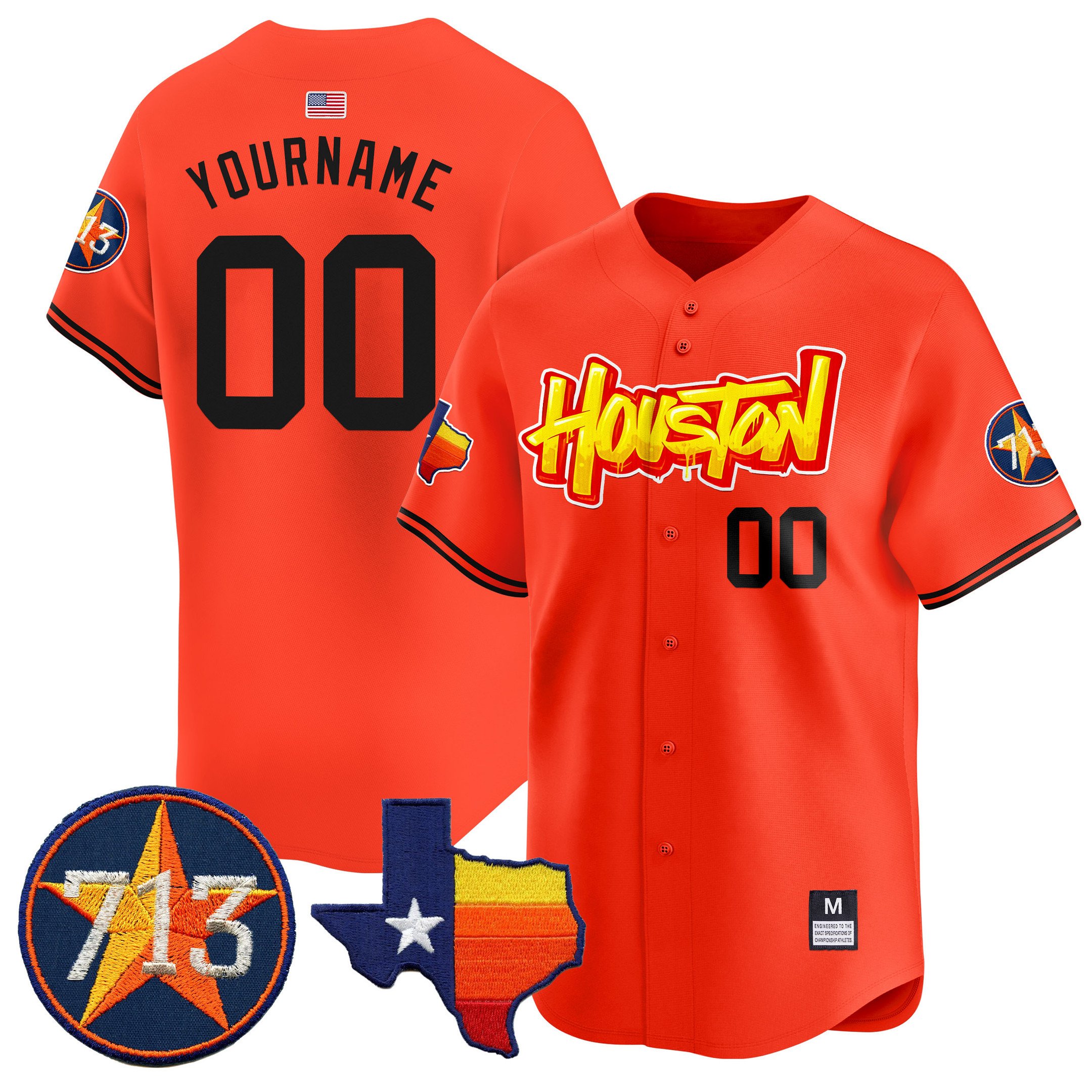 Men Houston Astros Vapor Premier Limited Orange Jersey - All Stitched