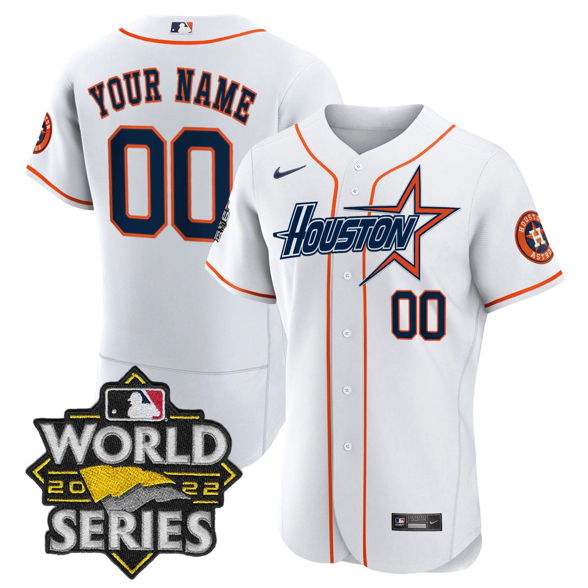 Men Houston Astros World Series Black Gold Special Custom Flex Home Jersey - All Stitched