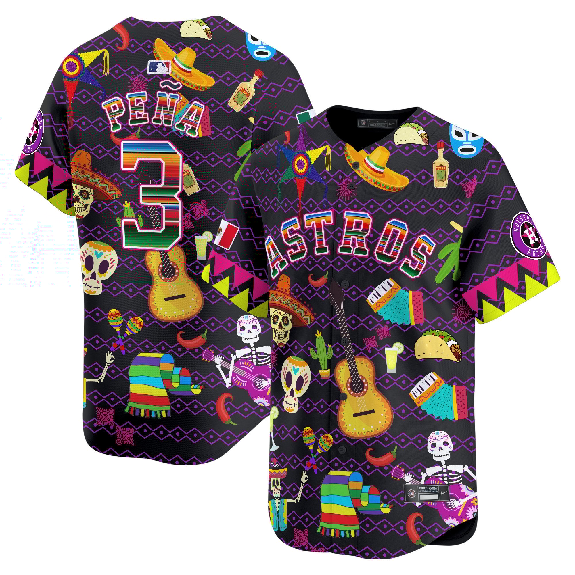 Men Jeremy Pena Houston Astros Mexico Cinco De Mayo Vapor Premier Limited Jersey - Printed