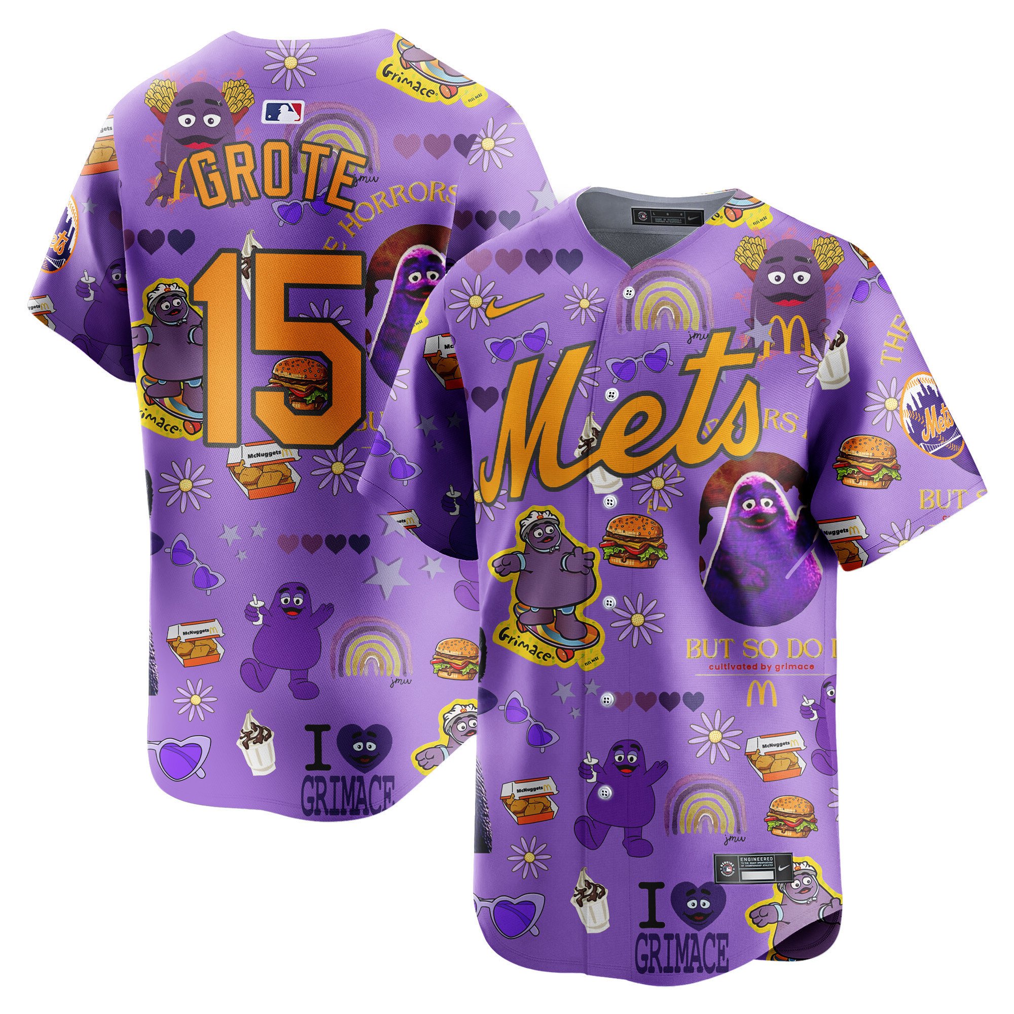 Men Jerry Grote New York Mets Grimace McDonald's Vapor Premier Limited Jersey - Printed