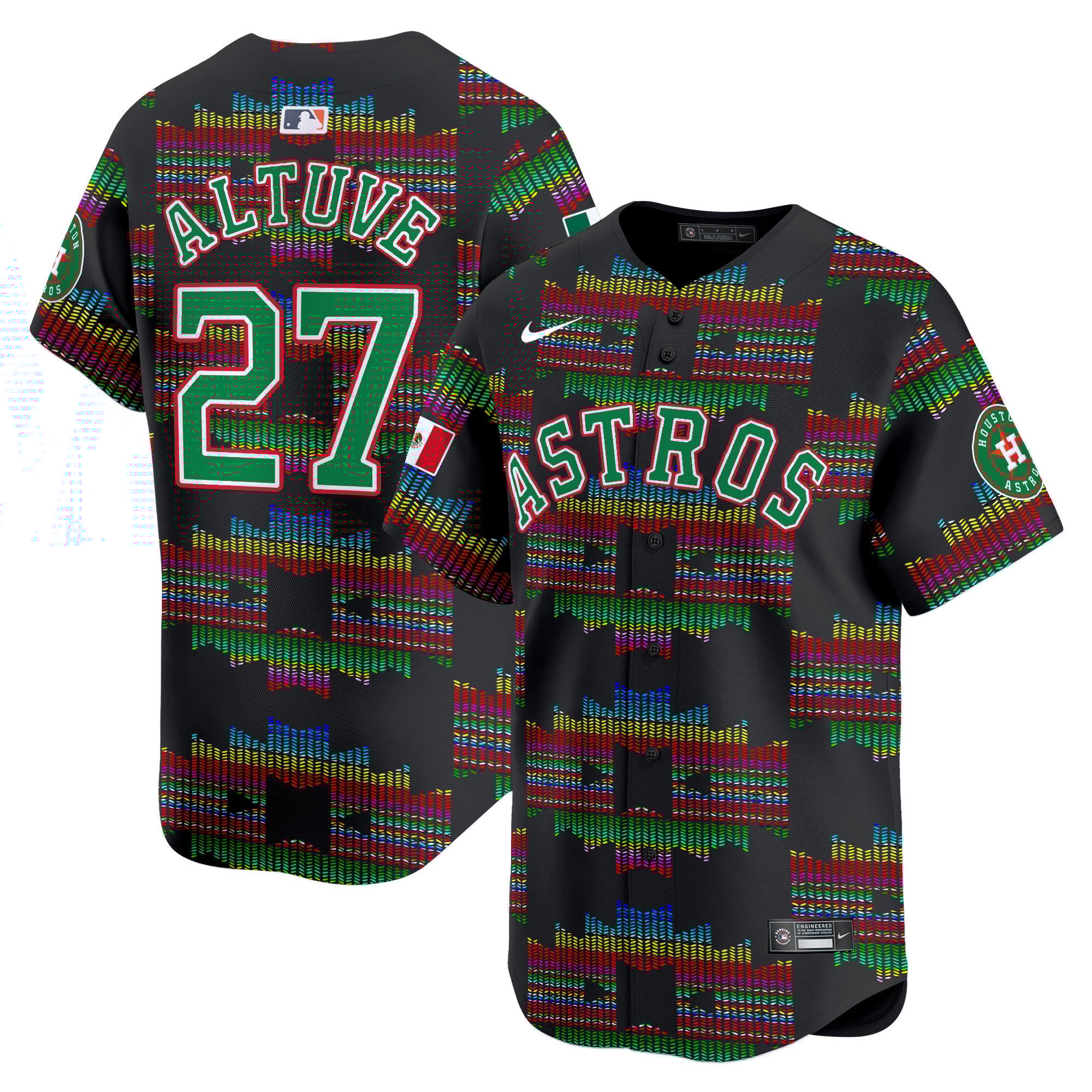 Men JosÃˆ Altuve Houston Astros Mexico Serape Style Vapor Premier Limited Jersey - Printed