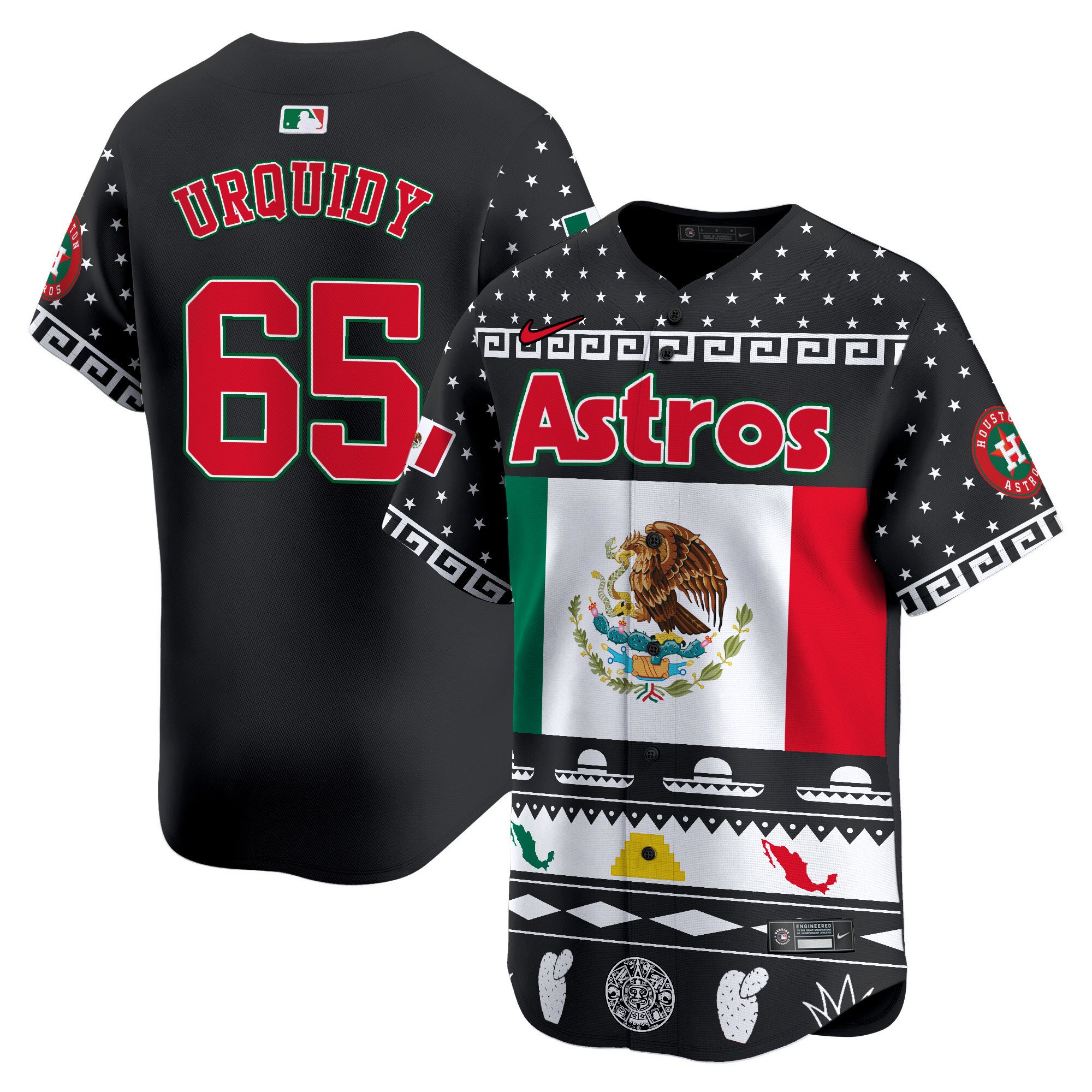 Men Jose Urquidy Houston Astros Mexico Aztec Vapor Premier Limited Jersey V2 - Printed