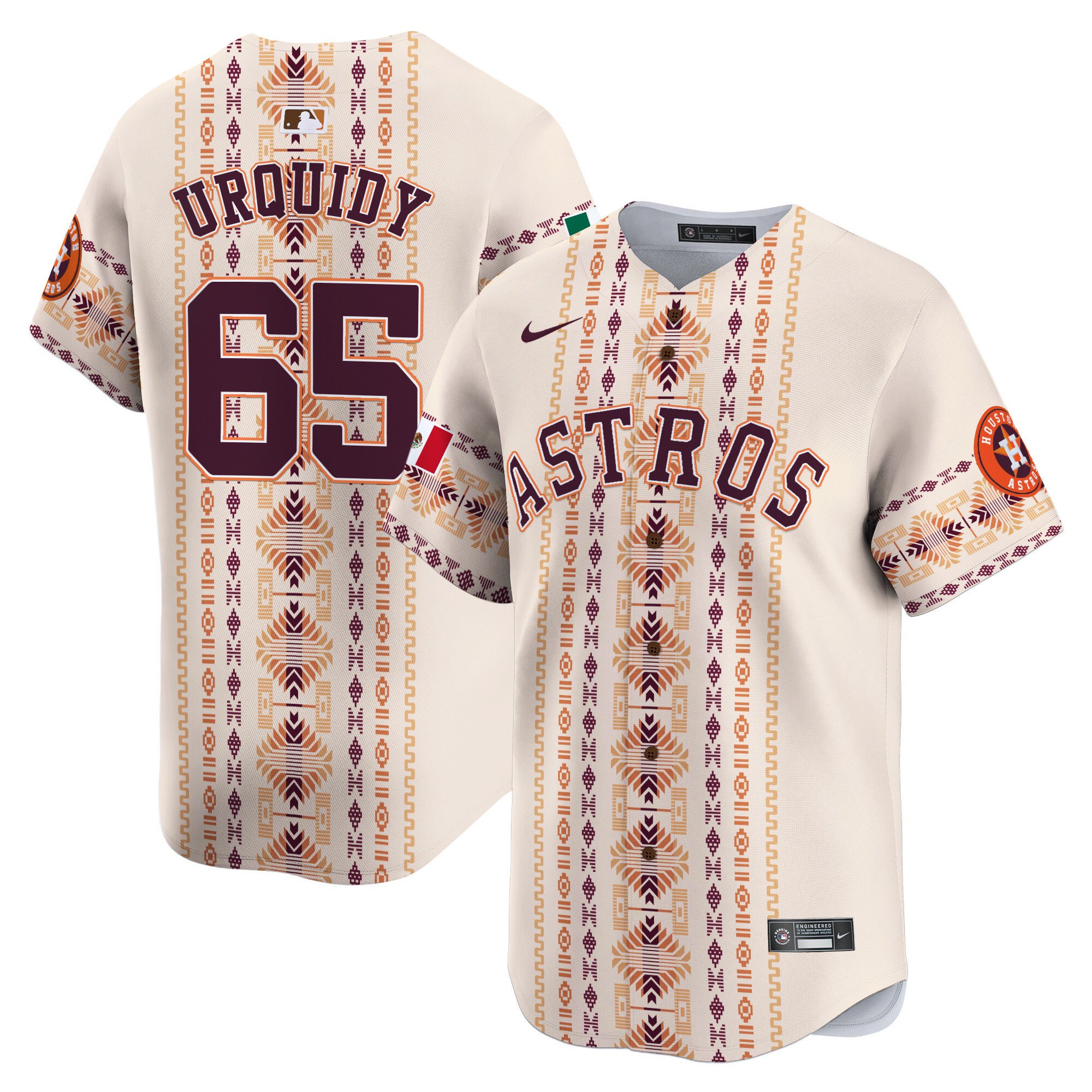 Men Jose Urquidy Houston Astros Mexico Traditional Style Vapor Premier Limited Jersey - Printed