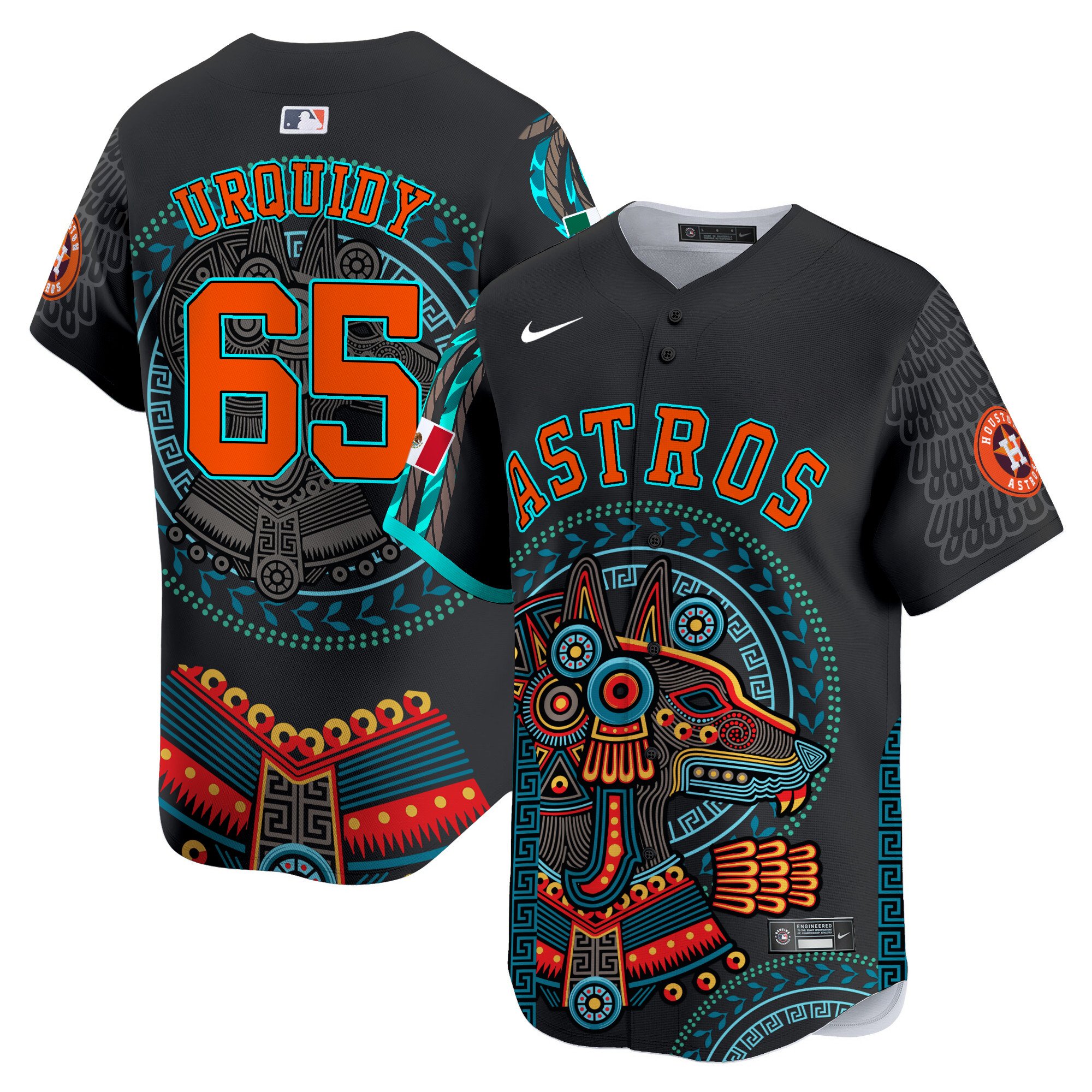 Men Jose Urquidy Houston Astros Mexico Xoloitzcuintle Aztec Vapor Premier Limited Jersey - Printed