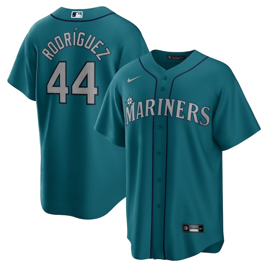 Men Julio Rodriguez Seattle Mariners Cool Base Jersey - Aqua - All Stitched