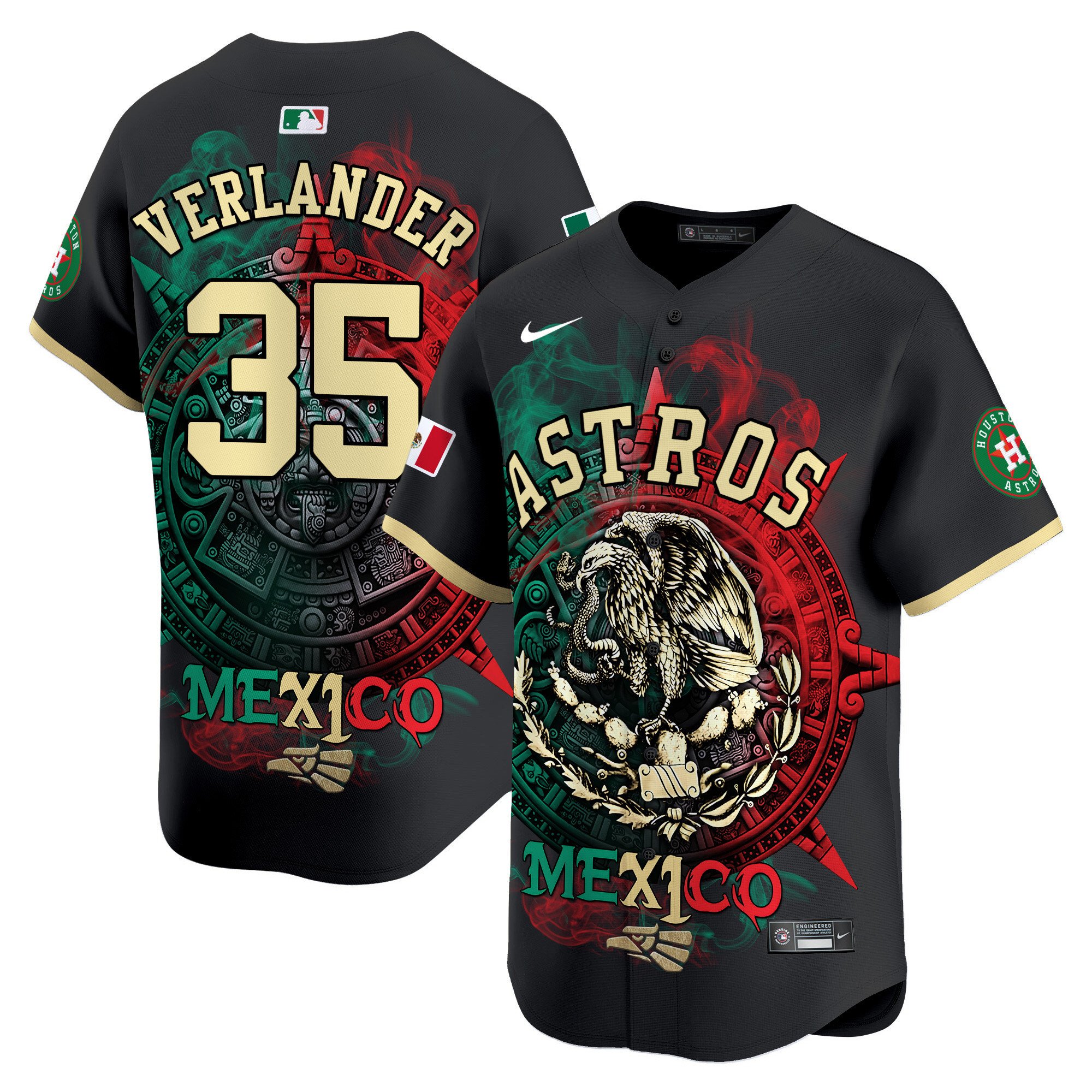Men Justin Verlander Houston Astros Aztec Hecho En Mexico Vapor Premier Limited Jersey - Printed