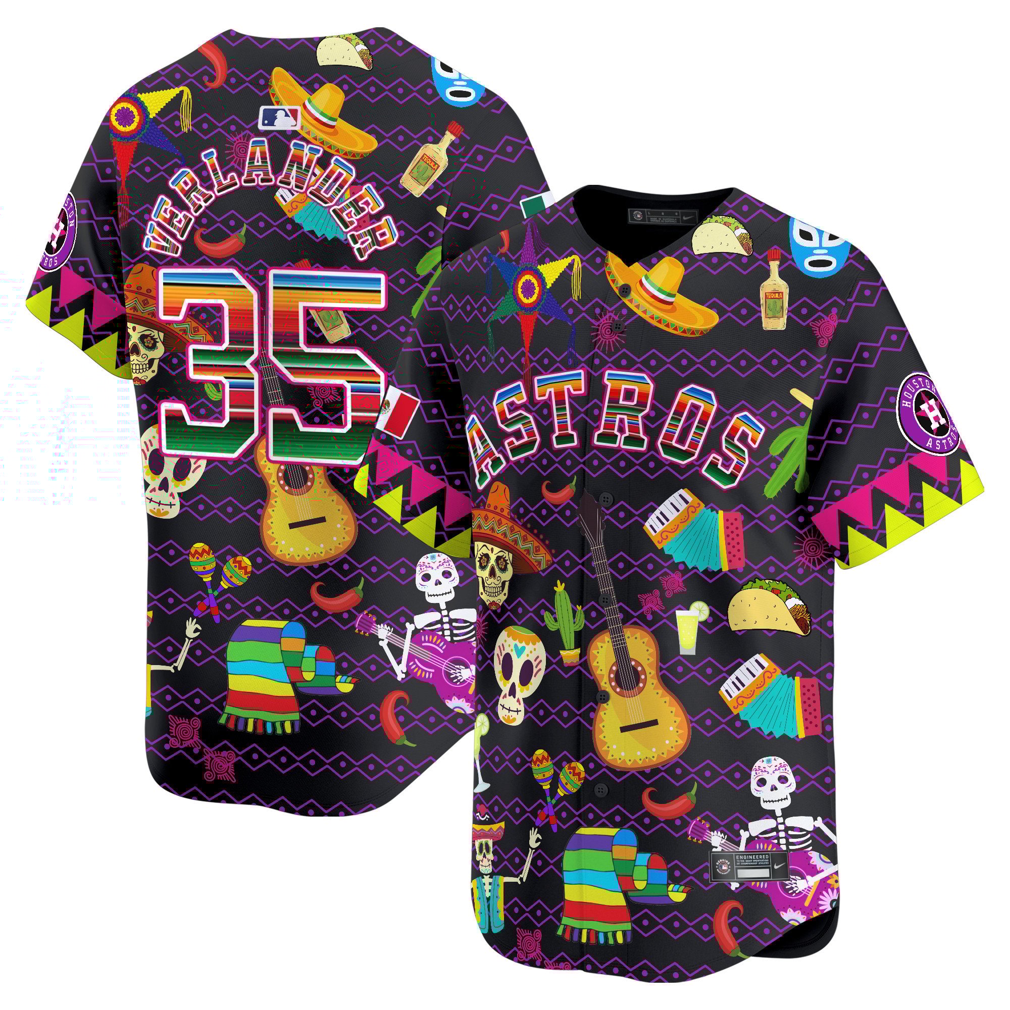 Men Justin Verlander Houston Astros Mexico Cinco De Mayo Vapor Premier Limited Jersey - Printed