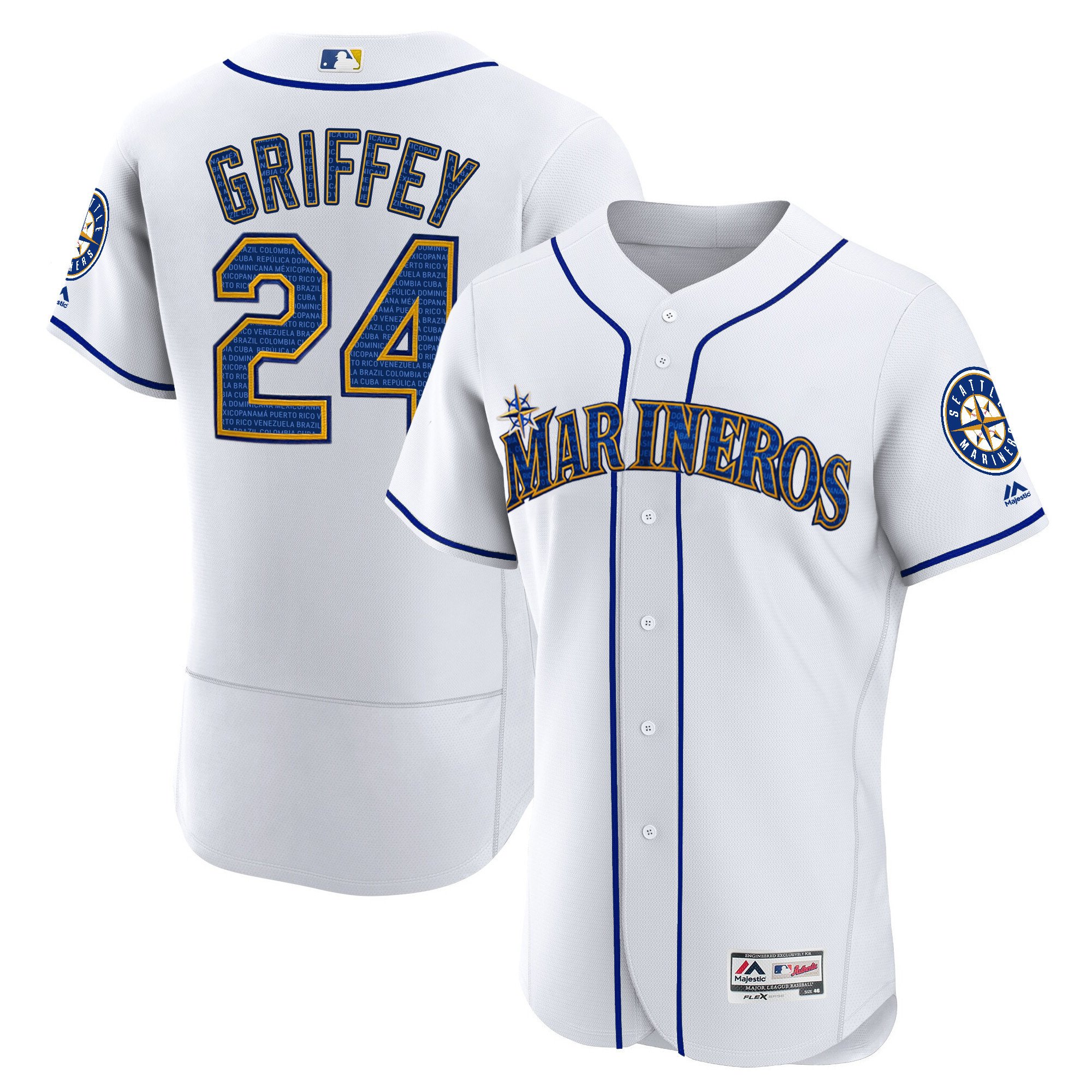 Men Ken Griffey Jr. Seattle Marineros Hispanic Heritage Houston Astros Jersey - All Stitched