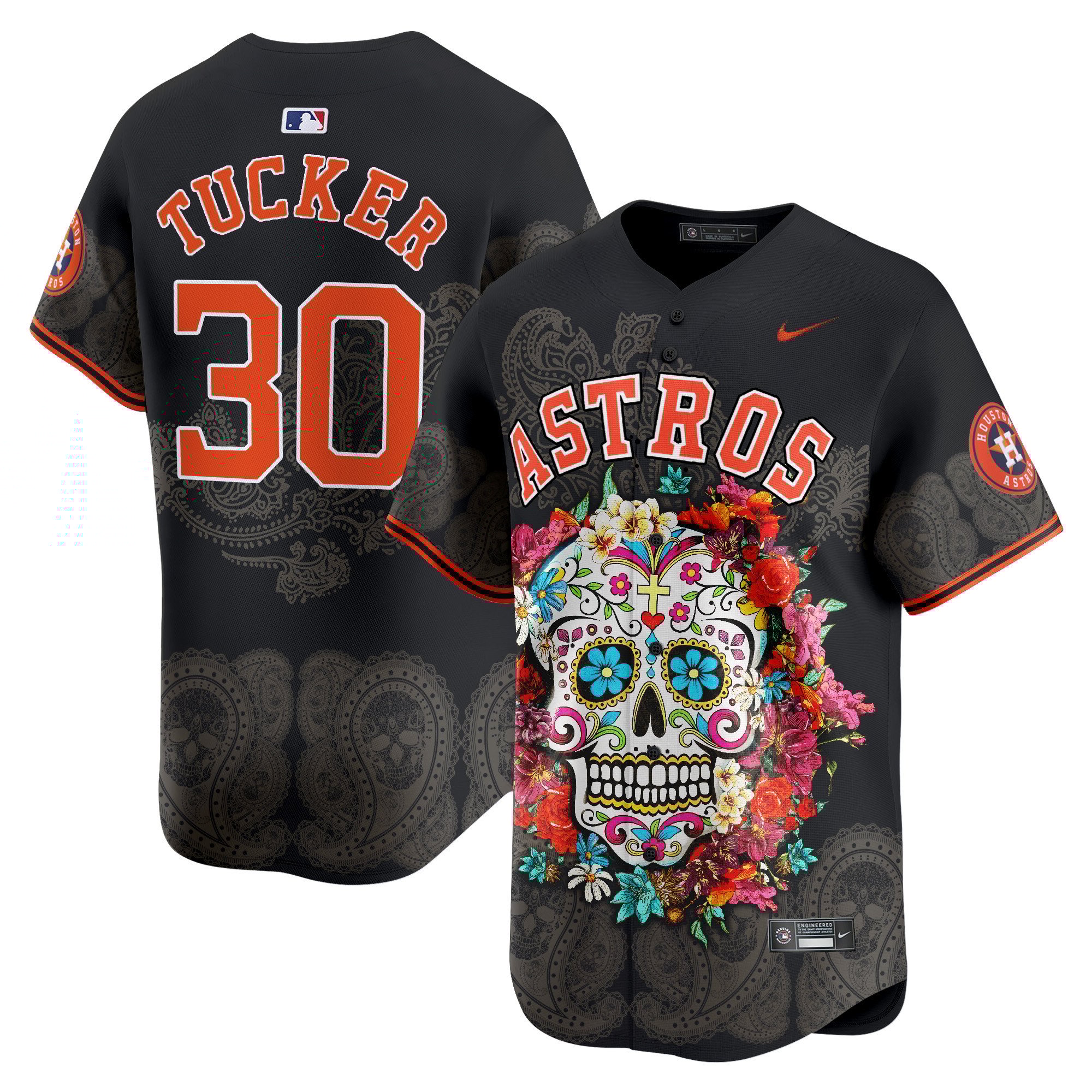 Men Kyle Tucker Houston Astros Mexico Skull Vapor Premier Limited Jersey - Printed