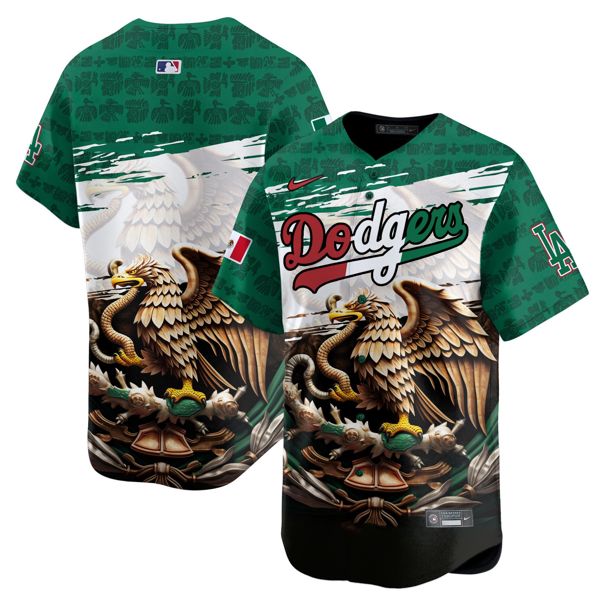 Men Los Angeles Dodgers Mexico Bald Eagle Vapor Premier Limited Jersey V2 - Printed