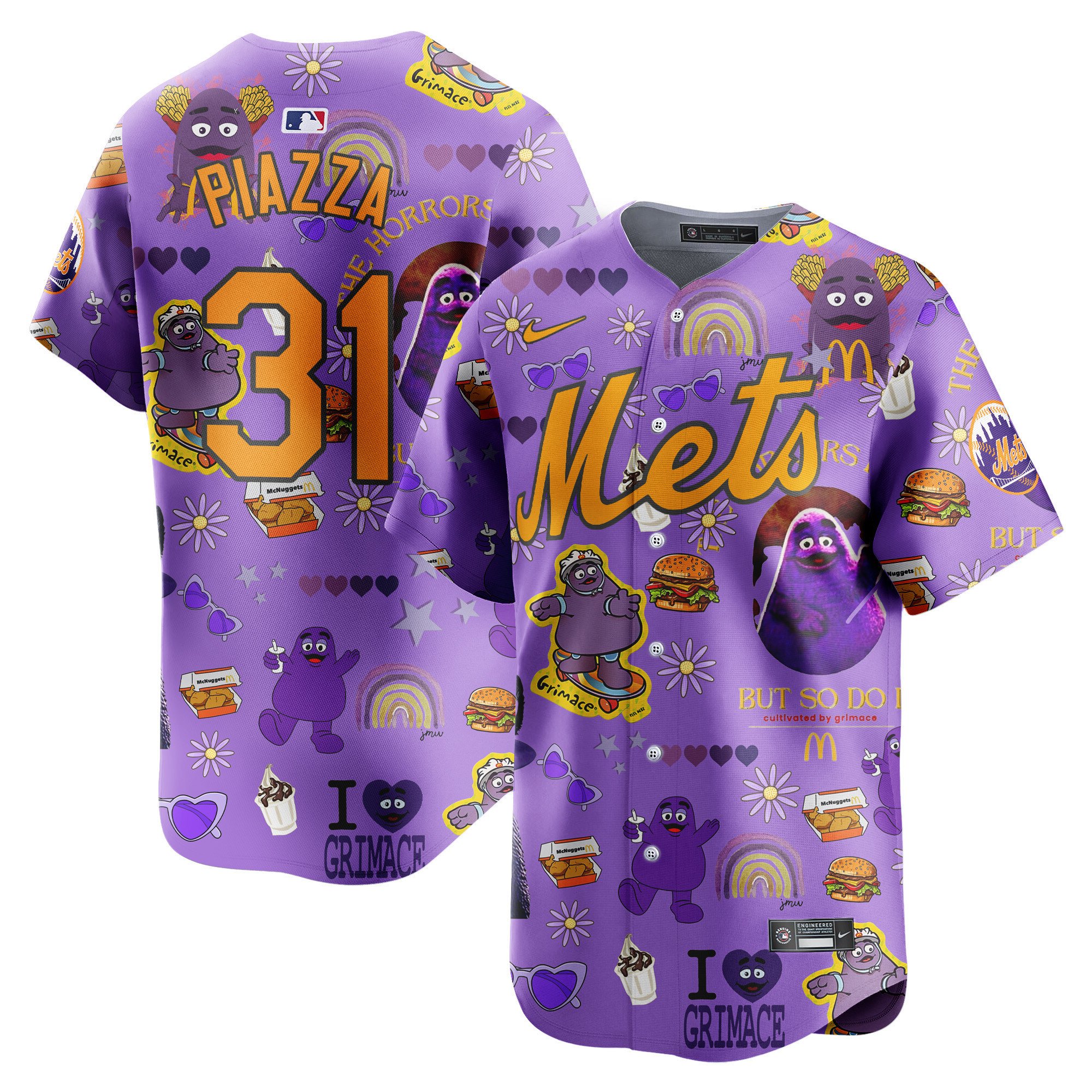 Men Mike Piazza New York Mets Grimace McDonald's Vapor Premier Limited Jersey - Printed