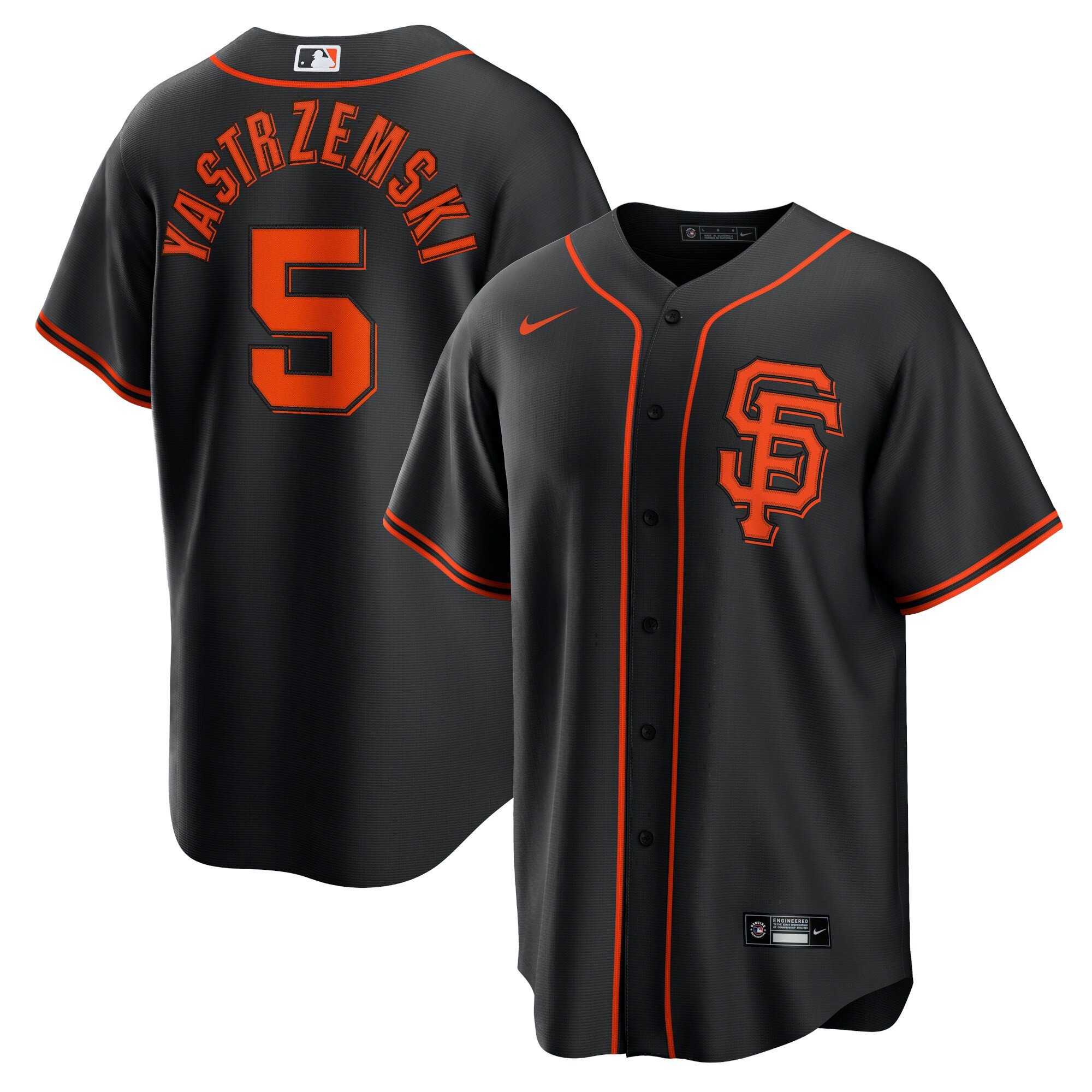 Men Mike Yastrzemski San Francisco Giants Black Black Jersey - All Stitched