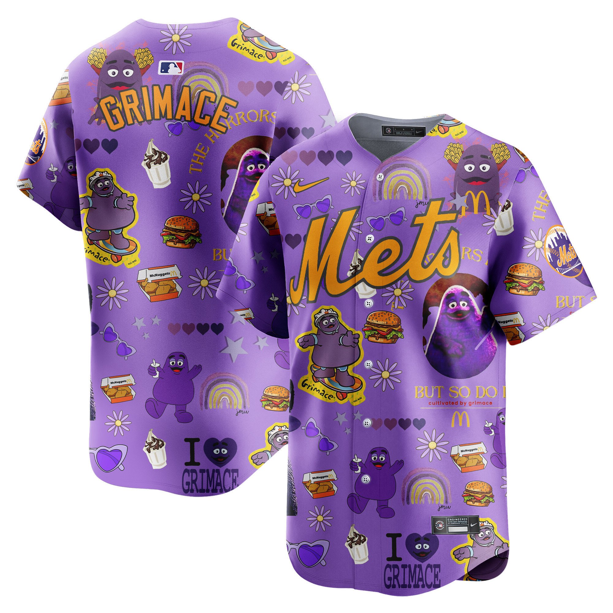 Men New York Mets Grimace McDonald's Vapor Premier Limited Grimace Jersey - Printed