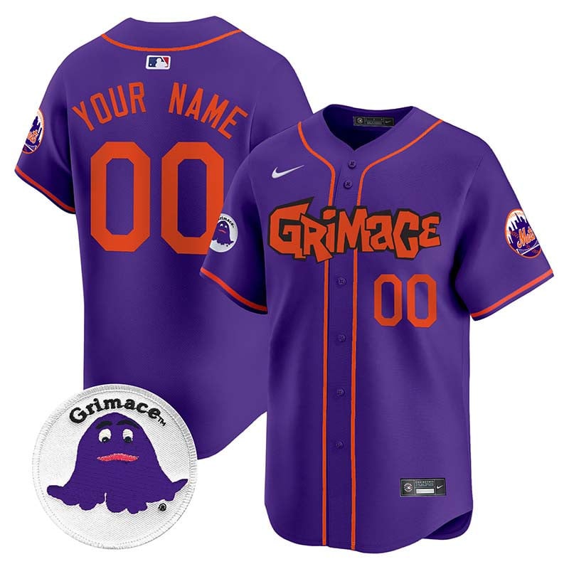 Men New York Mets Grimace Vapor Premier Limited Custom Purple Jersey V2 - All Stitched