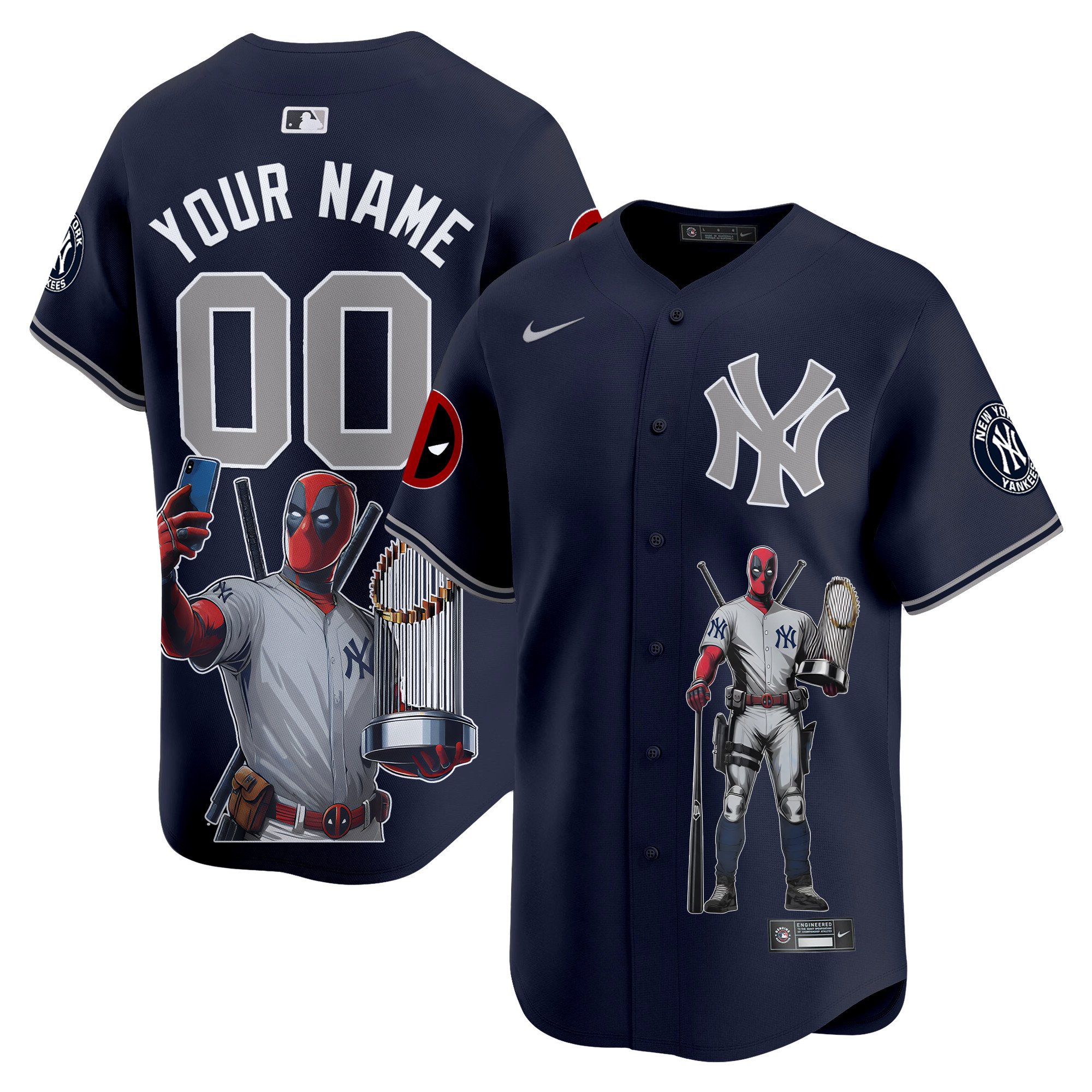 Men New York Yankees Deadpool Premier Limited Custom Alternate Jersey - Printed