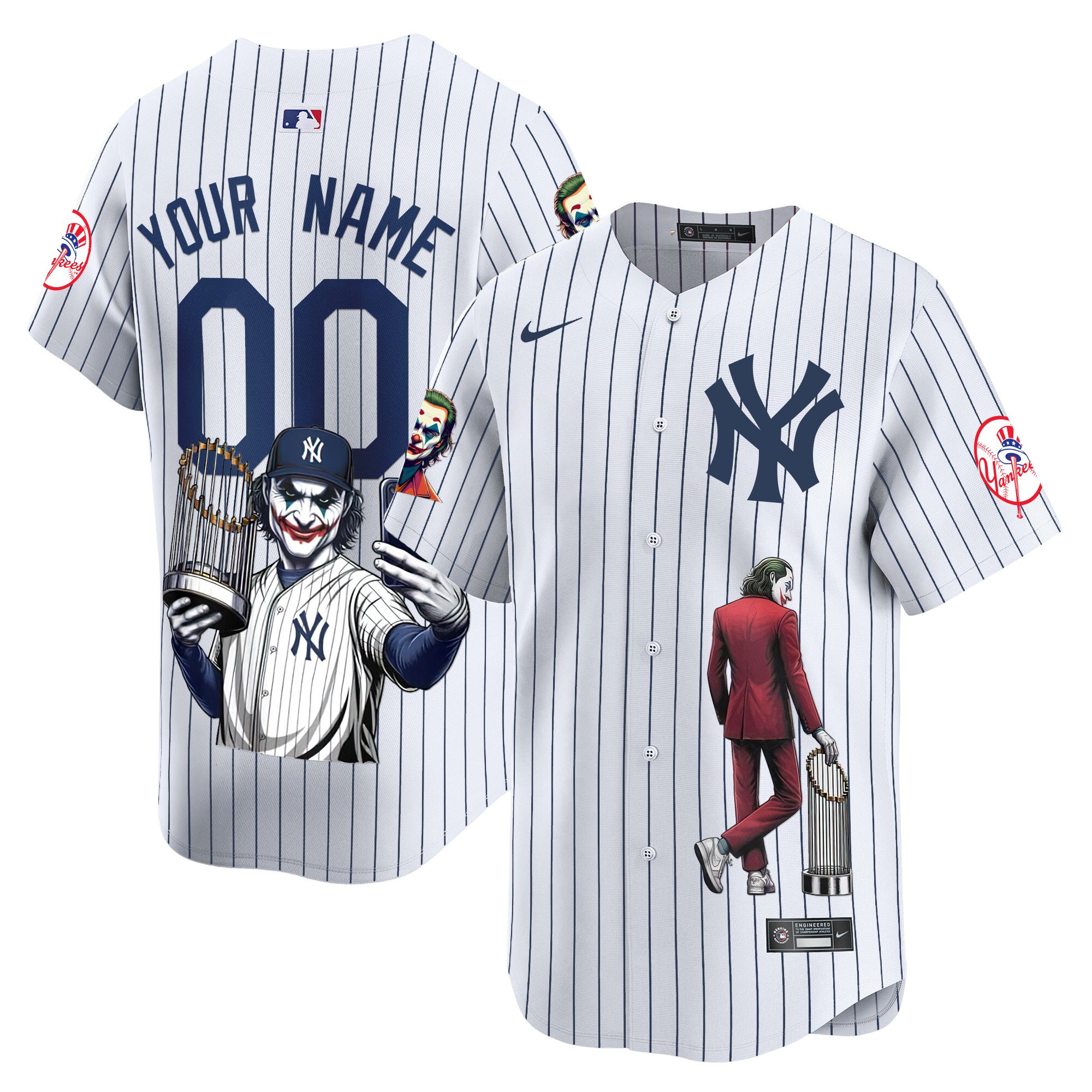 Men New York Yankees Joker Vapor Premier Limited Custom White Jersey - Printed