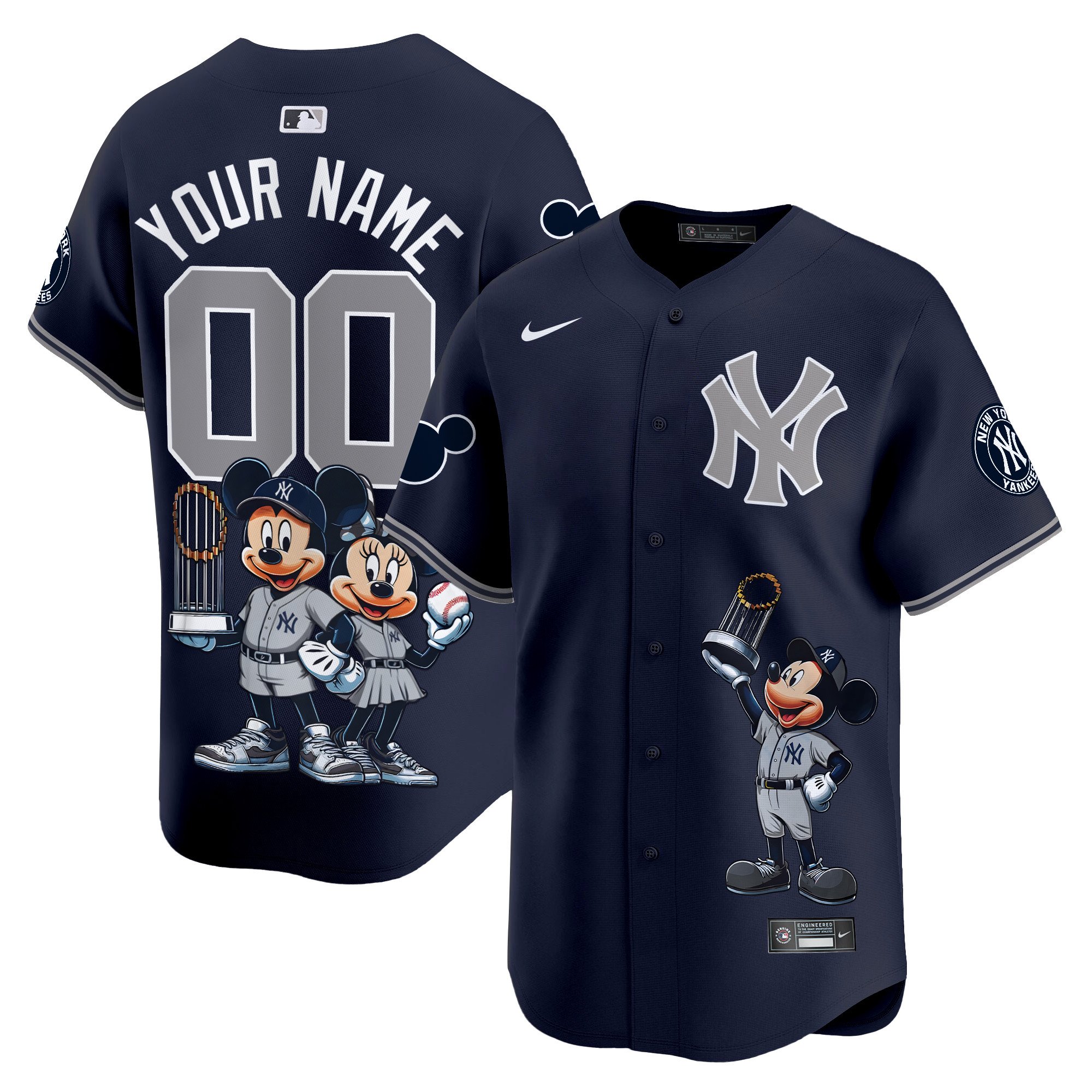Men New York Yankees Mickey Vapor Premier Limited Custom Alternate Jersey - Printed