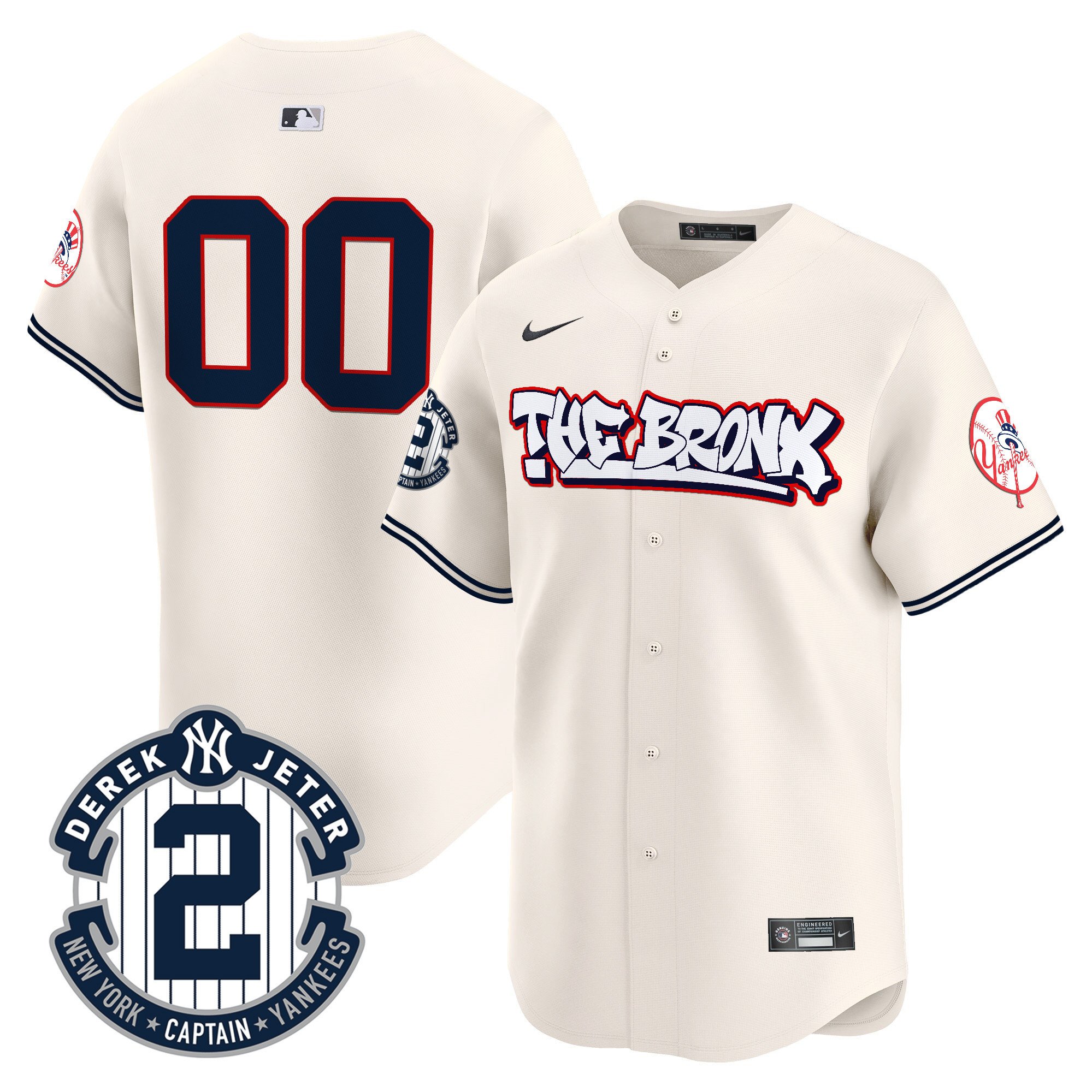 Men New York Yankees The Bronx Graffiti Vapor Premier Limited Custom Cream Jersey V8 - All Stitched