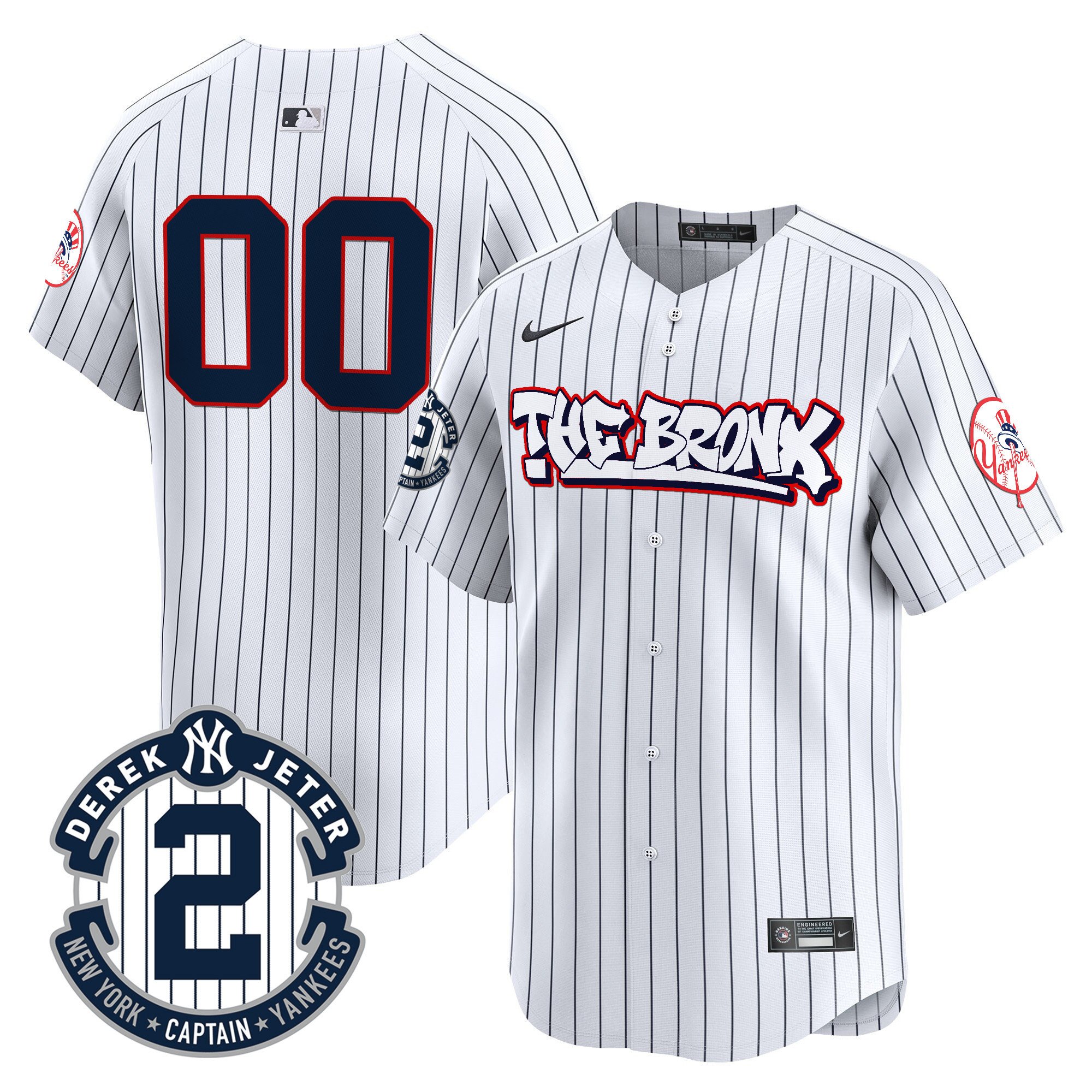 Men New York Yankees The Bronx Graffiti Vapor Premier Limited Custom Pinstripe Jersey V8 - All Stitched