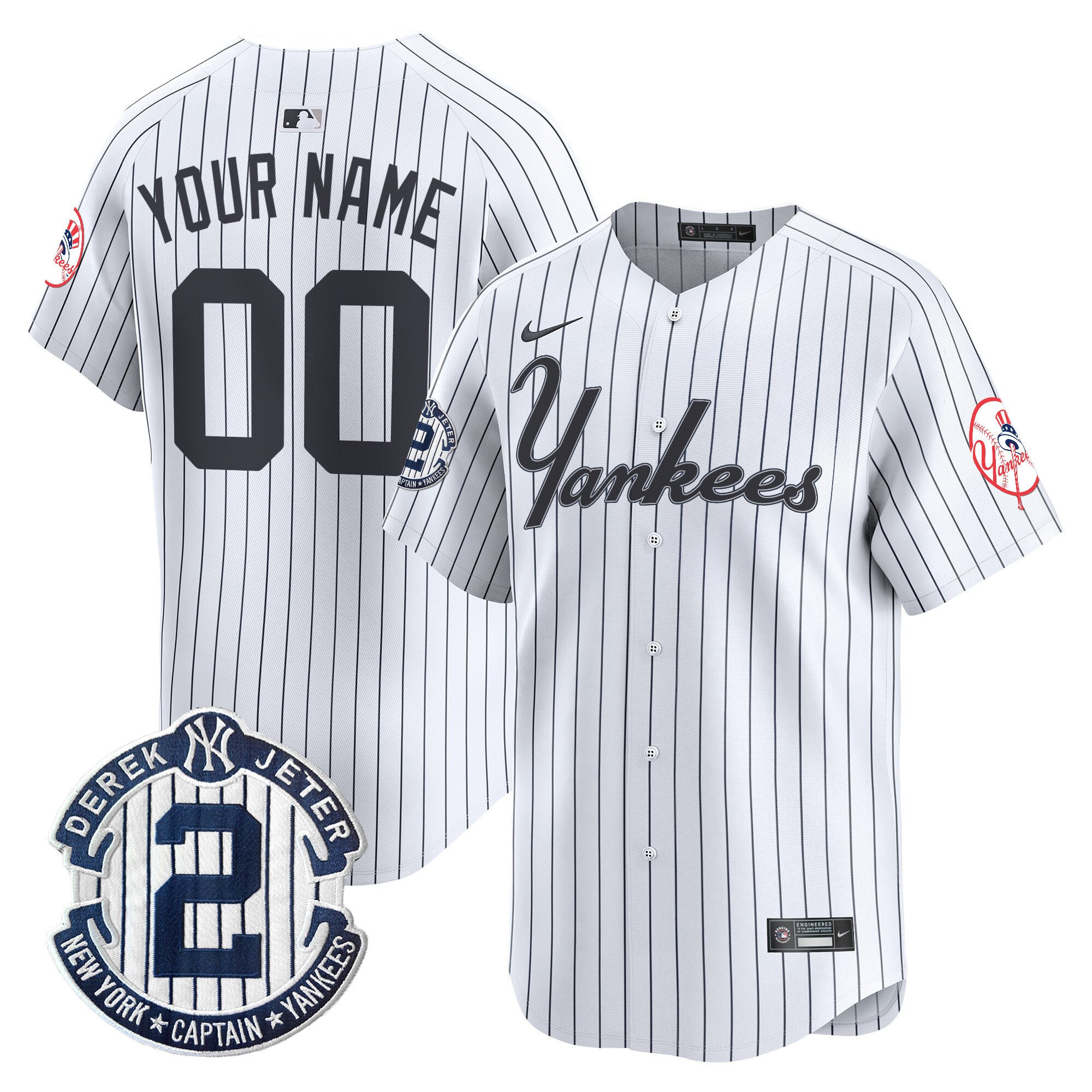 Men New York Yankees Throwback Vapor Premier Limited Custom Pinstripe Jersey - All Stitched