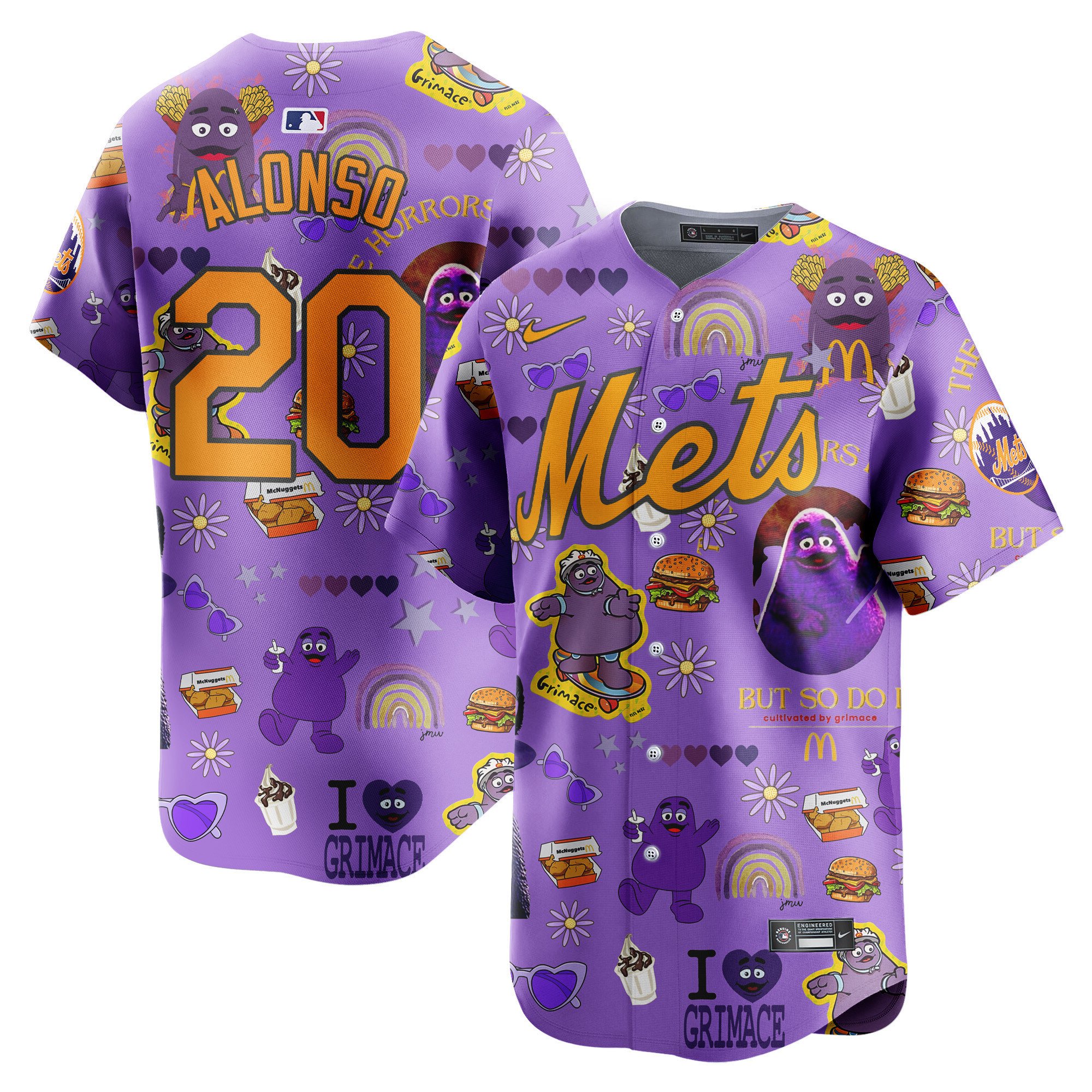 Men Pete Alonso New York Mets Grimace McDonald's Vapor Premier Limited Jersey - Printed