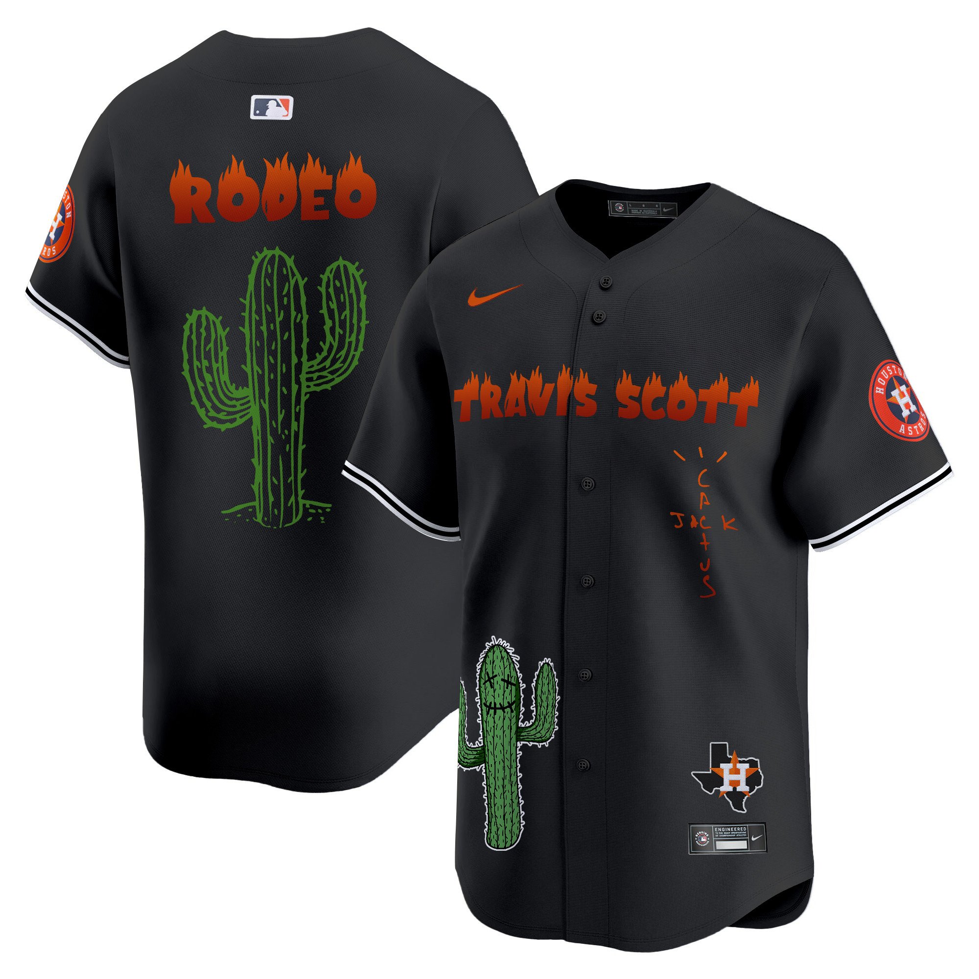 Men Rodeo Black Houston Astros Travis Scott Vapor Premier Limited Jersey - Printed