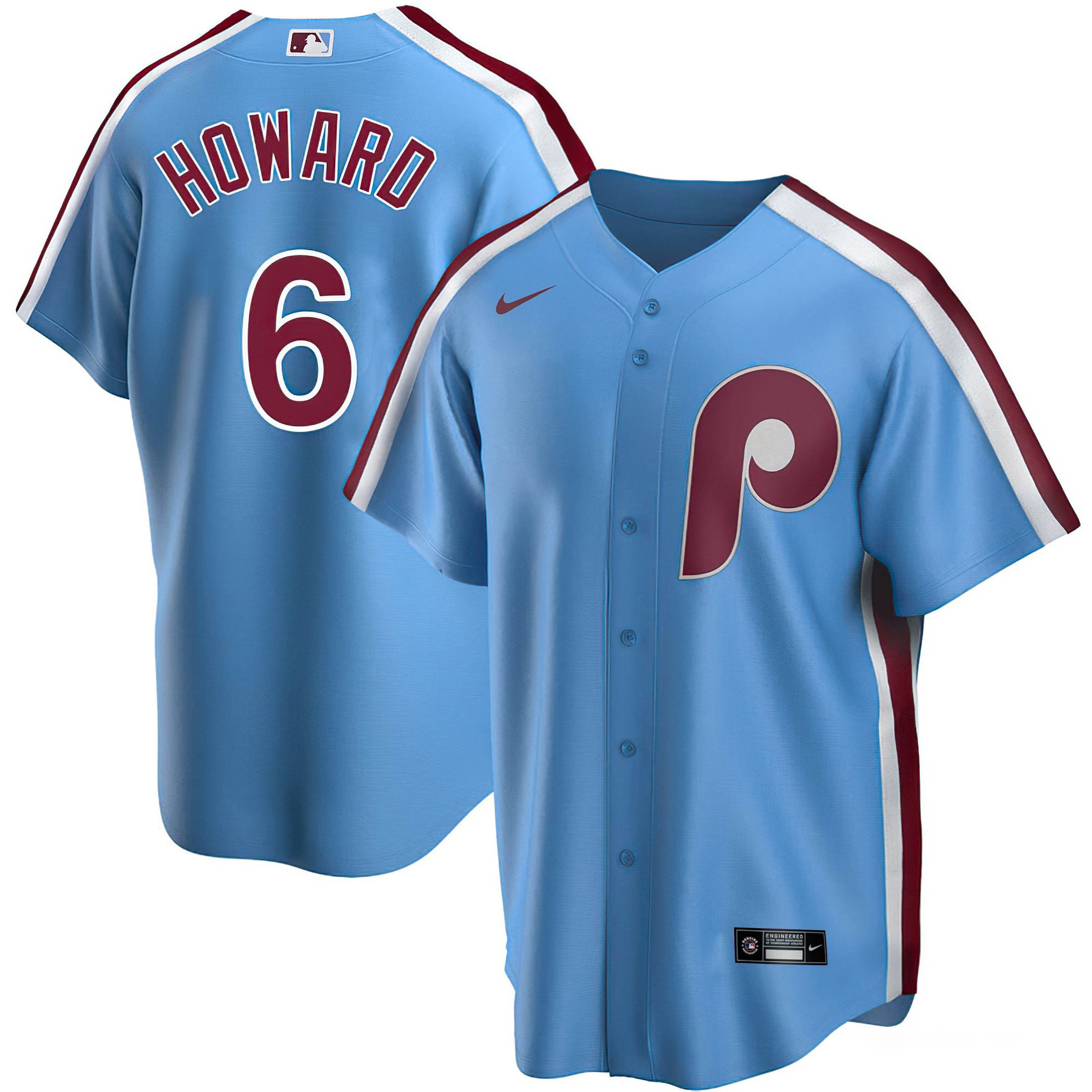 Men Ryan Howard Ryan Howard Philadelphia Phillies Light Blue Jersey - All Stitched