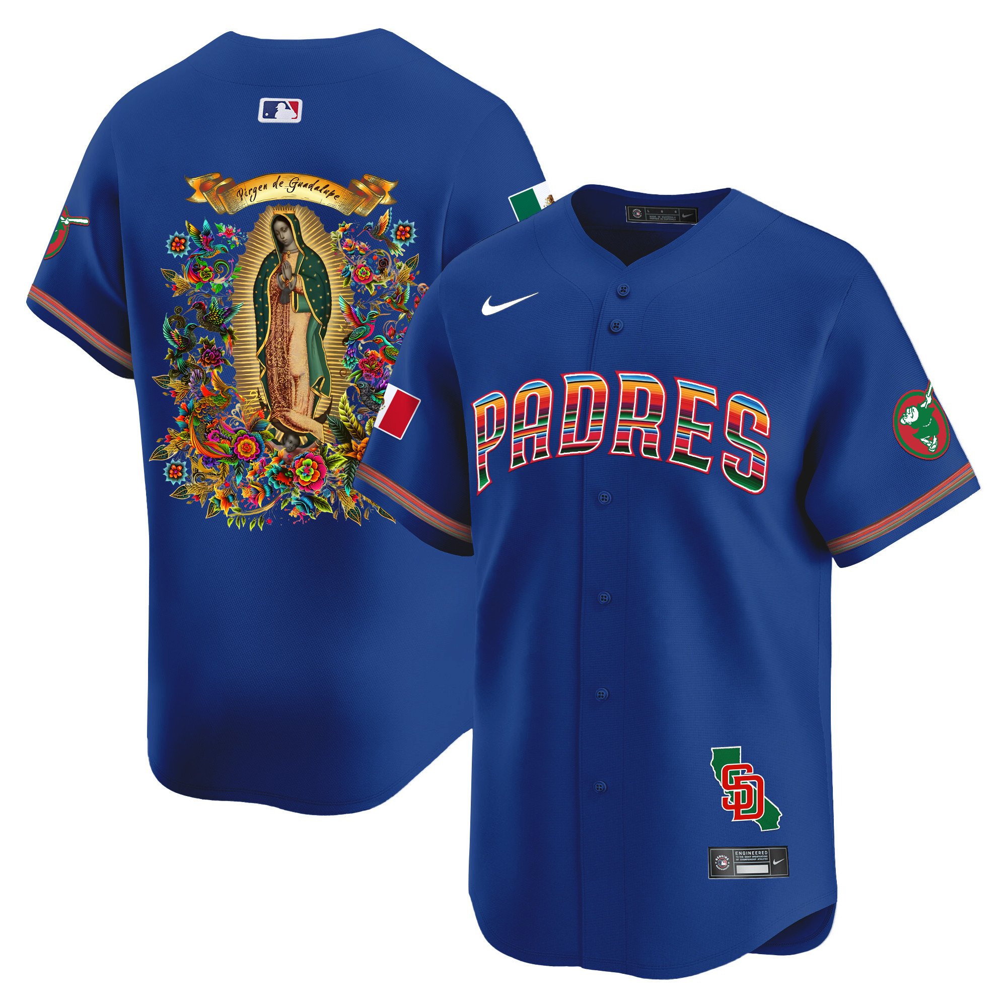 Men San Diego Padres Mexico Guadalupe Vapor Premier Limited Royal Jersey - Printed