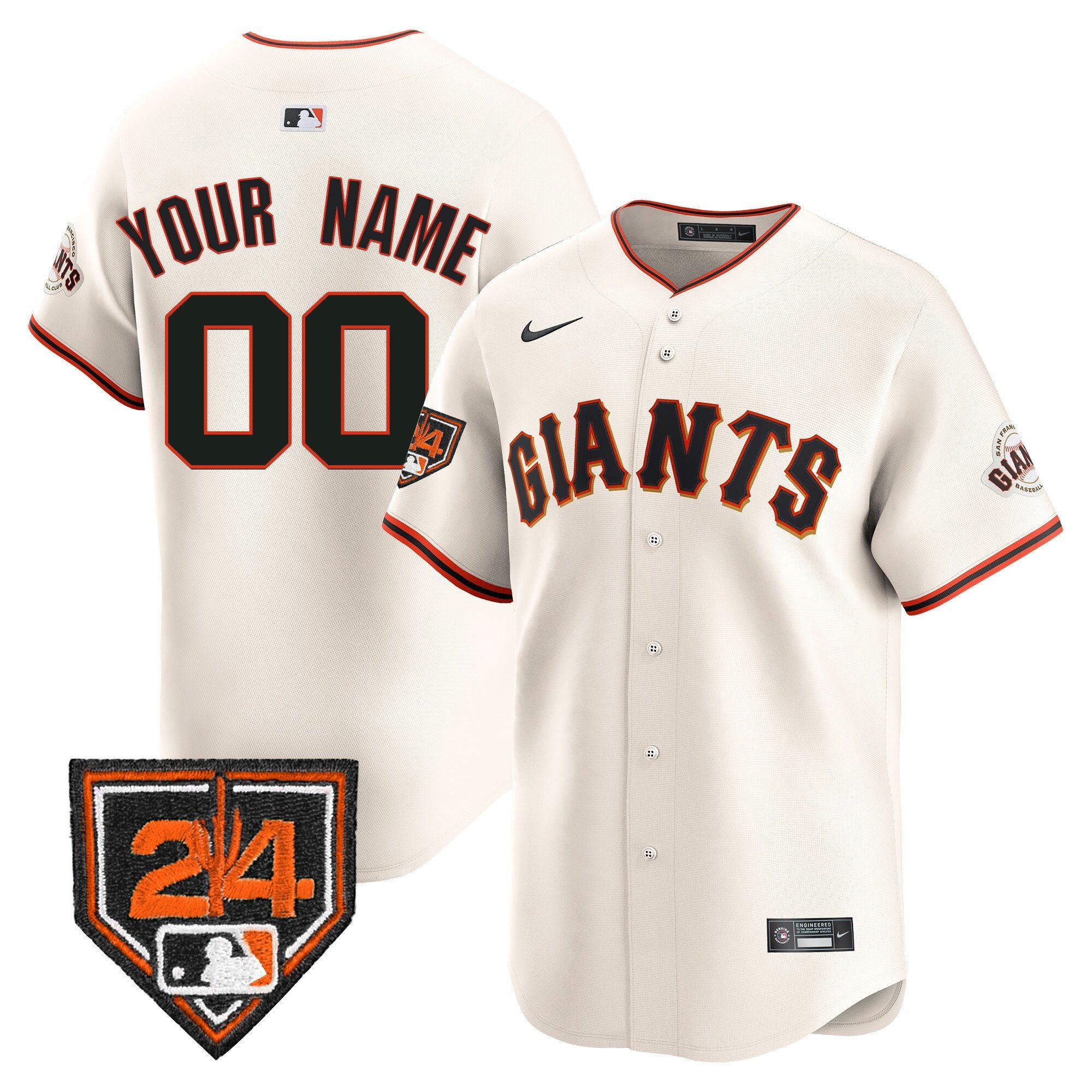 Men San Francisco Giants 2024 Spring Training Vapor Premier Limited Custom Cream Jersey - All Stitched