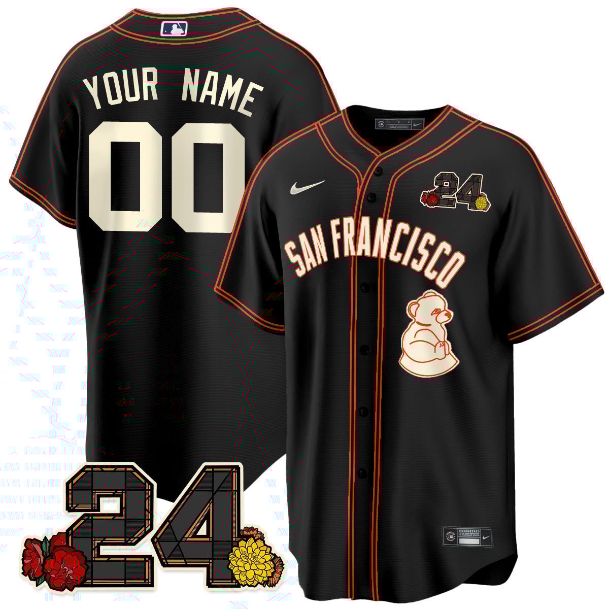 Men San Francisco Giants 2024 Willie Mays Patch Vapor Premier Limited Custom Black Limited Jersey V2 - All Stitched