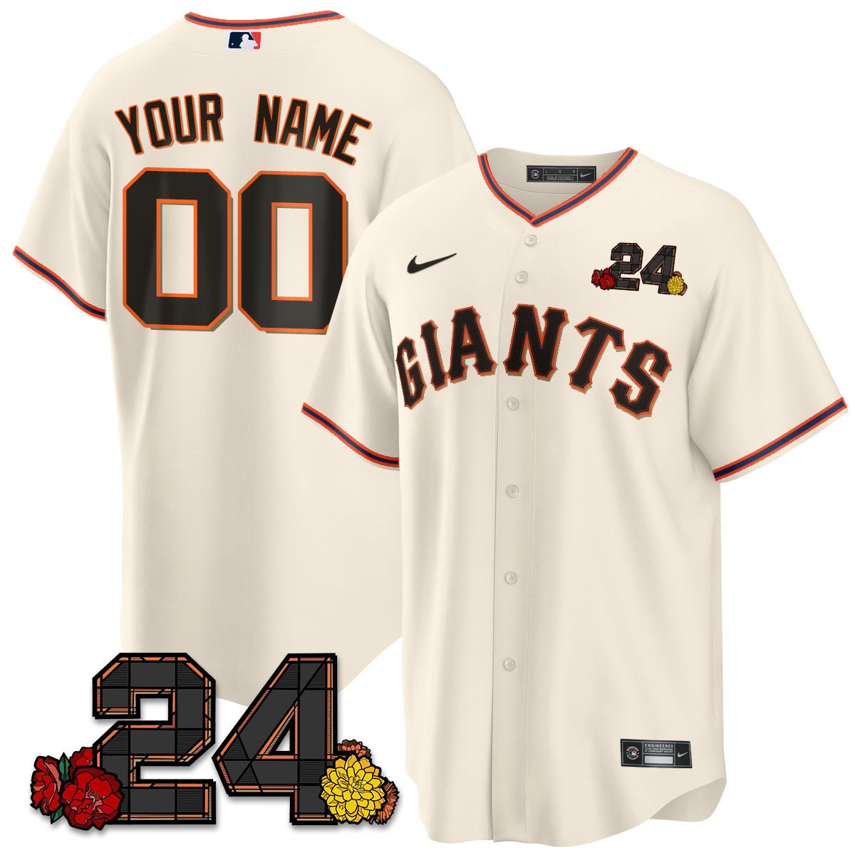 Men San Francisco Giants 2024 Willie Mays Patch Vapor Premier Limited Custom Cream Home Jersey V2 - All Stitched