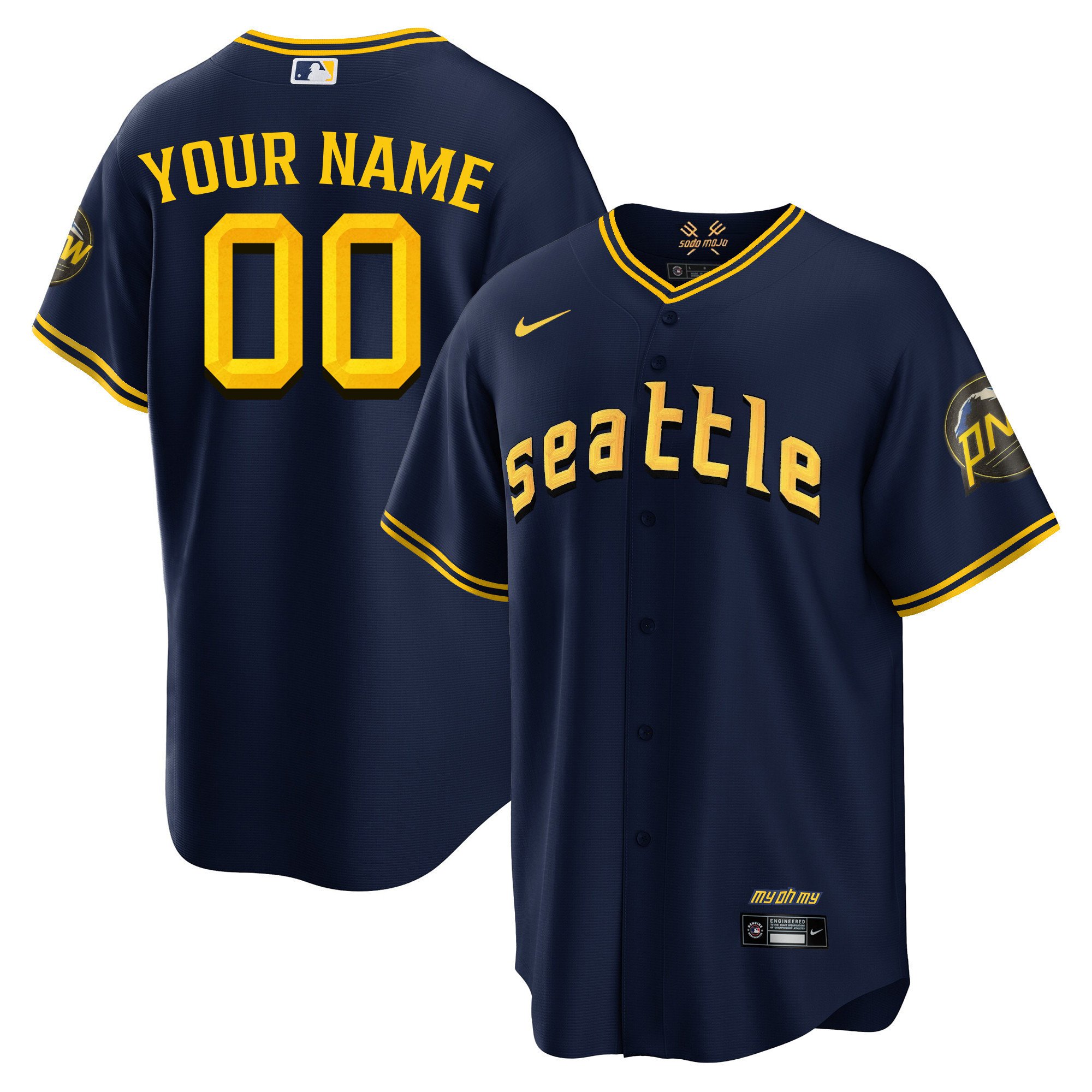 Men Seattle Mariners 2023 City Connect Fan Made Edition Custom Cool Navy Jersey - All Stitched