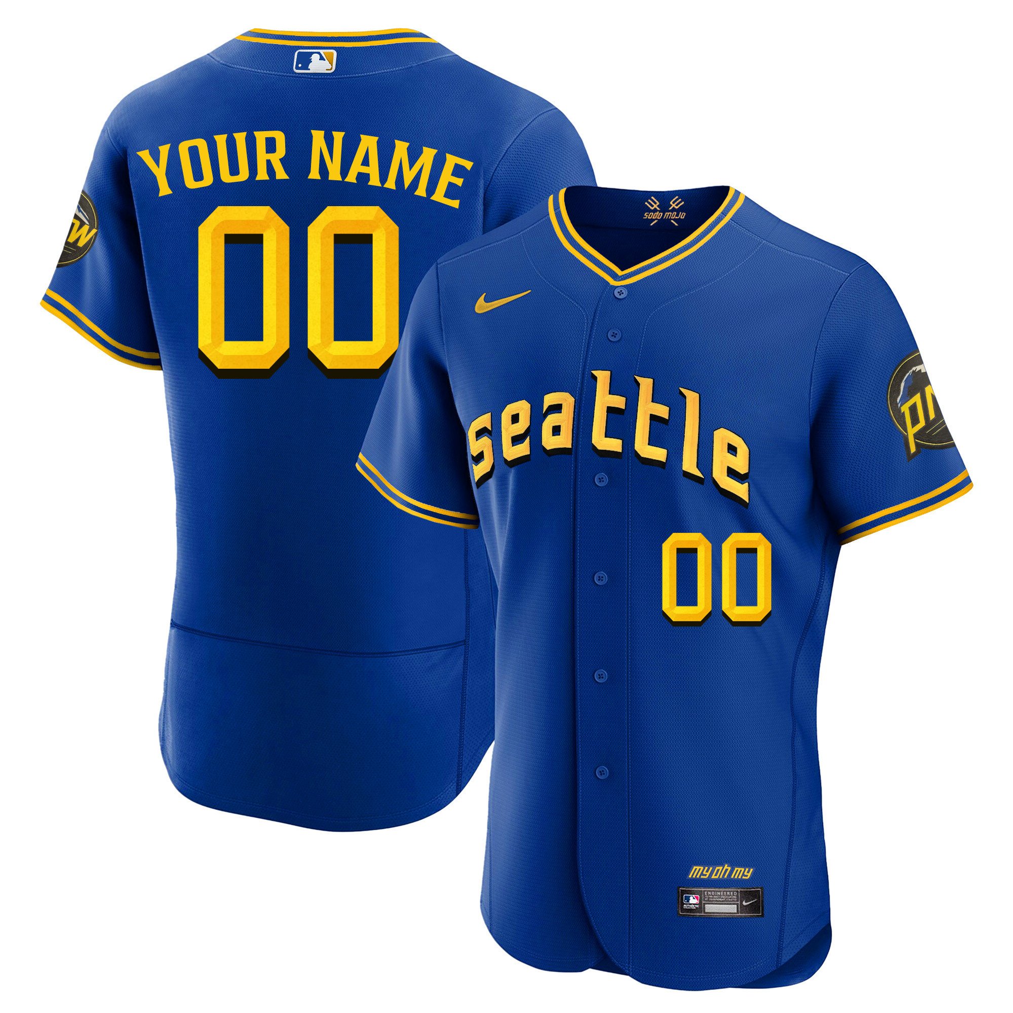 Men Seattle Mariners 2023 City Connect Fan Made Edition Custom Flex Royal Jersey - All Stitched