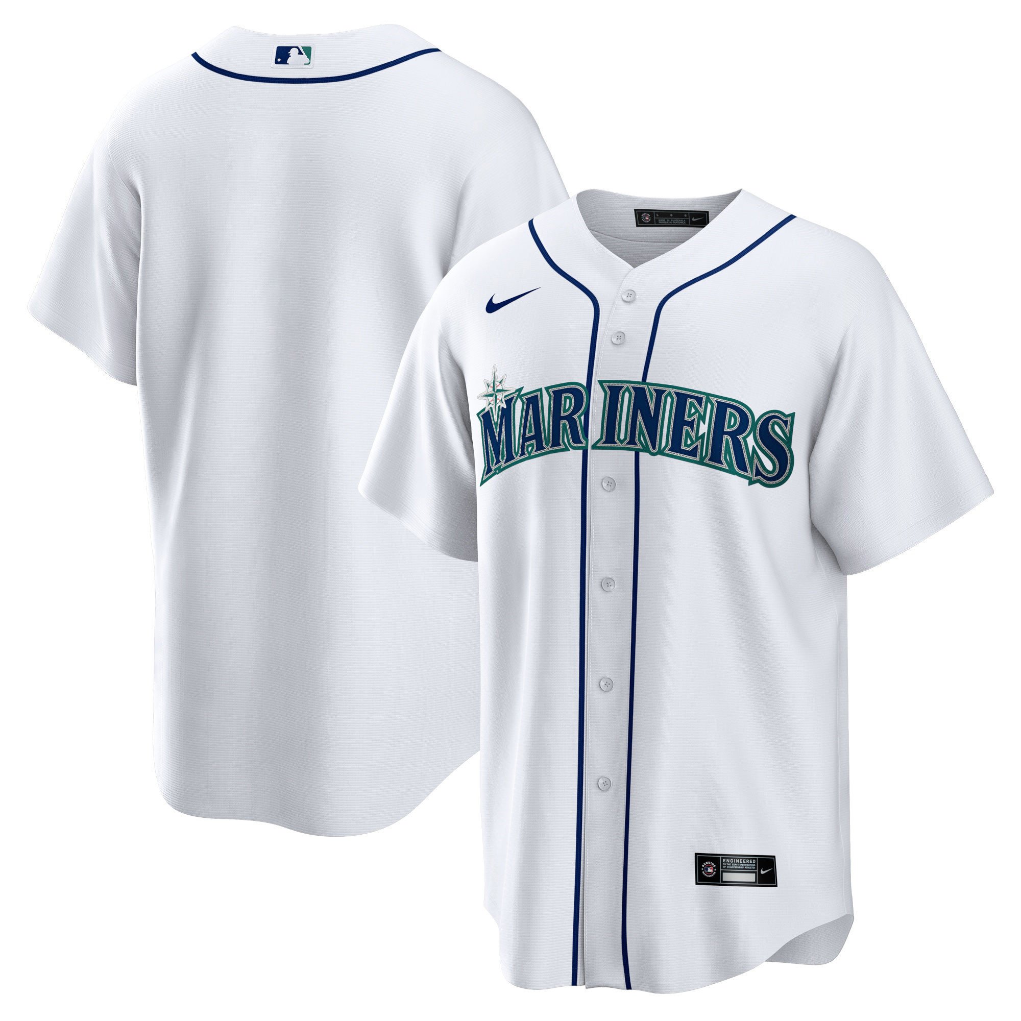 Men Seattle Mariners Cool Base Jersey - White - All Stitched