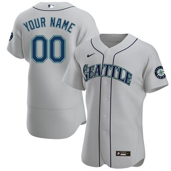 Men Seattle Mariners Custom Flex Gray Jersey - All Stitched