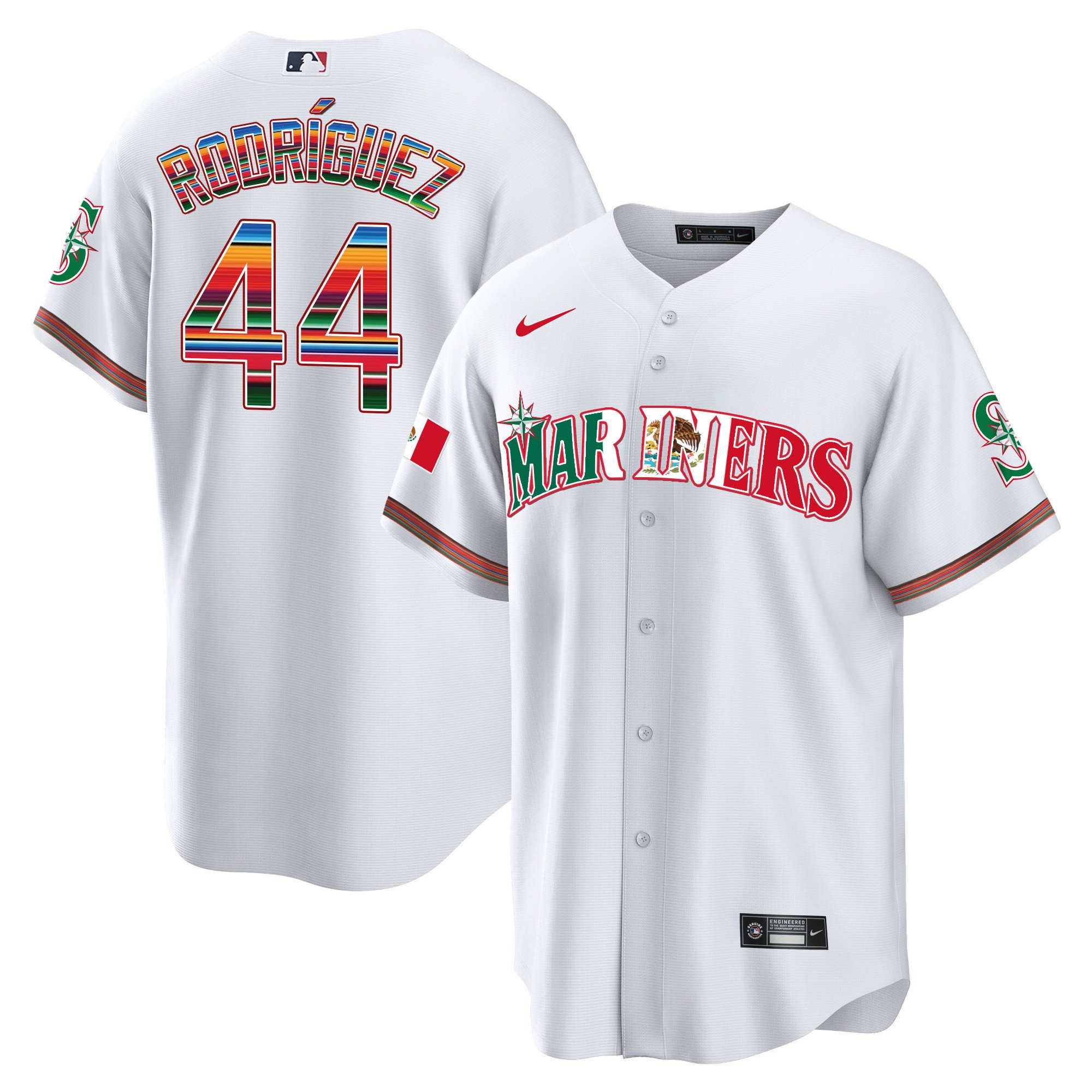 Men Seattle Mariners Mexico Cool Base Limited White Jersey - All Stitched