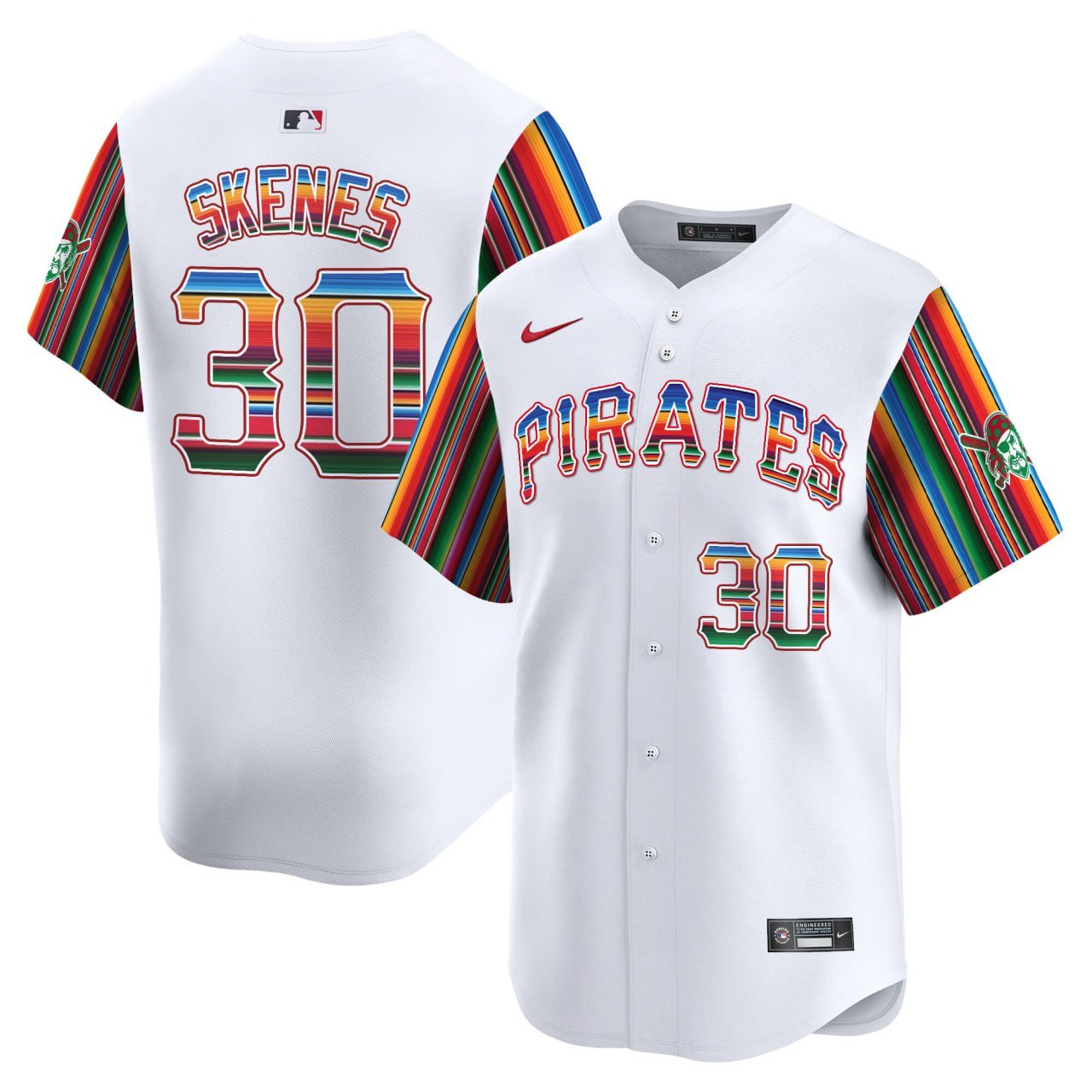 Men Skenes Paul Skenes Pittsburgh Pirates Mexico White Premier Limited Jersey - All Stitched