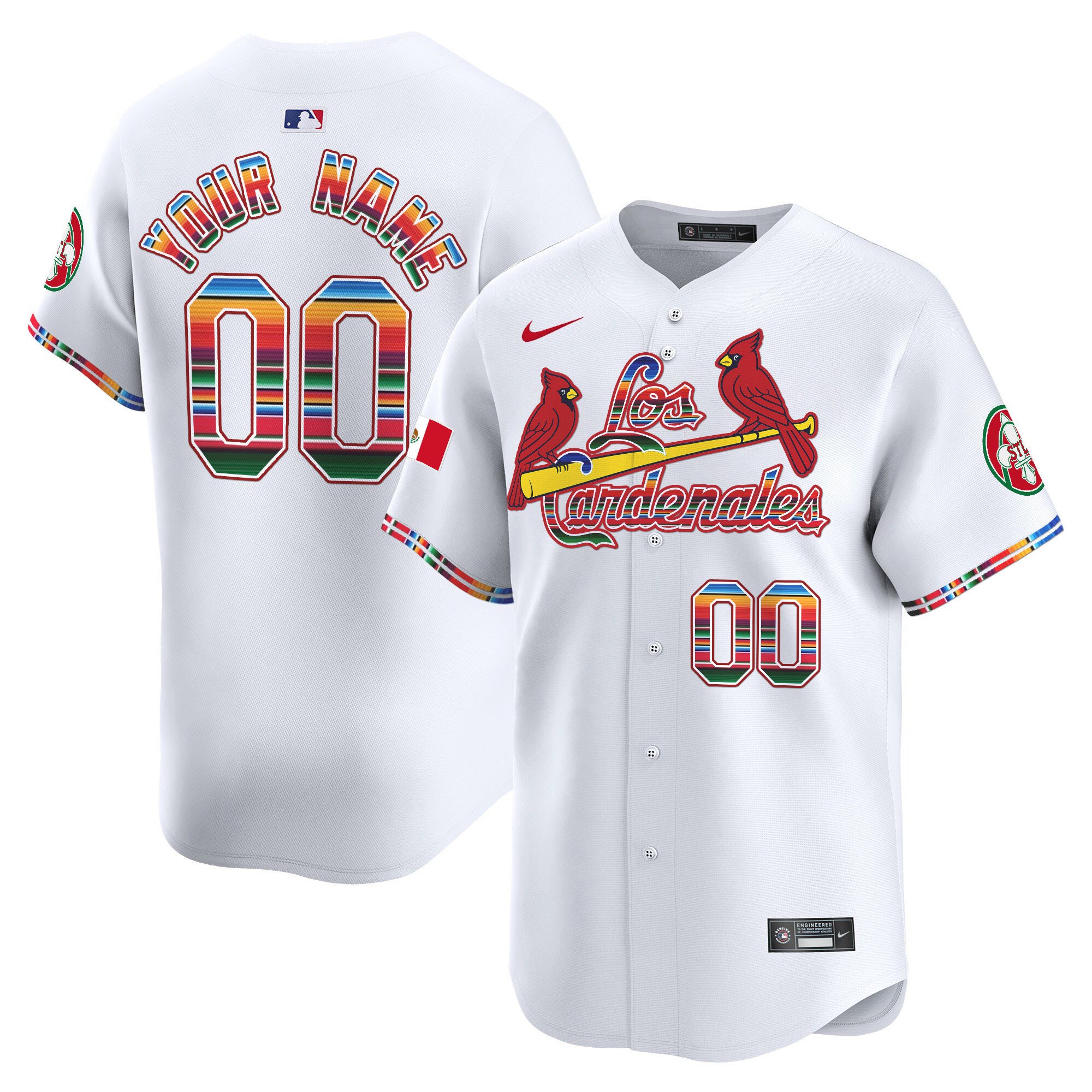 Men St. Louis Cardinals Fiesta Cardenales Vapor Premier Limited Custom White Jersey - All Stitched