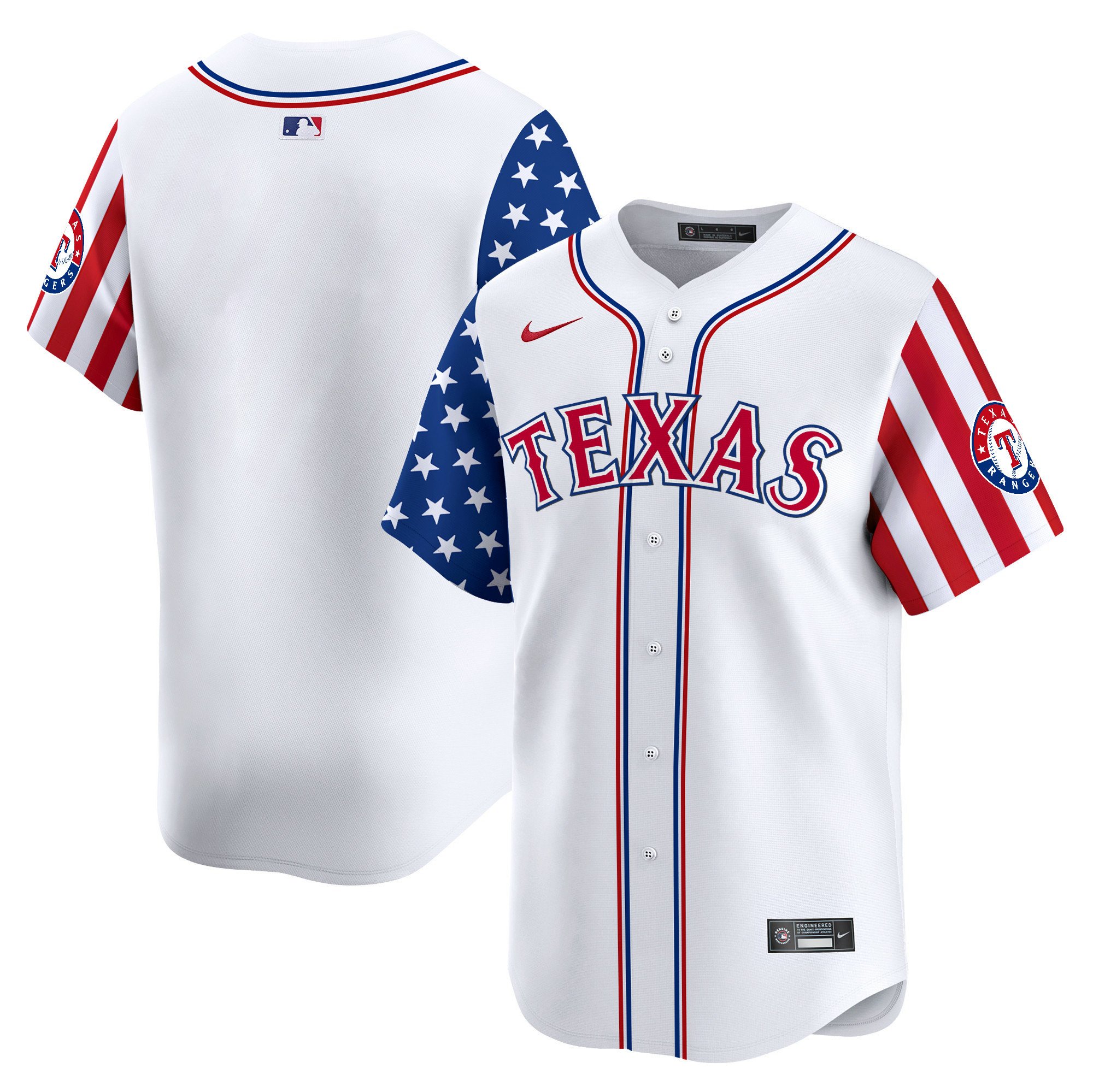 Men Texas Rangers 2024 Independence Day Vapor Premier Limited Jersey V2 - All Stitched