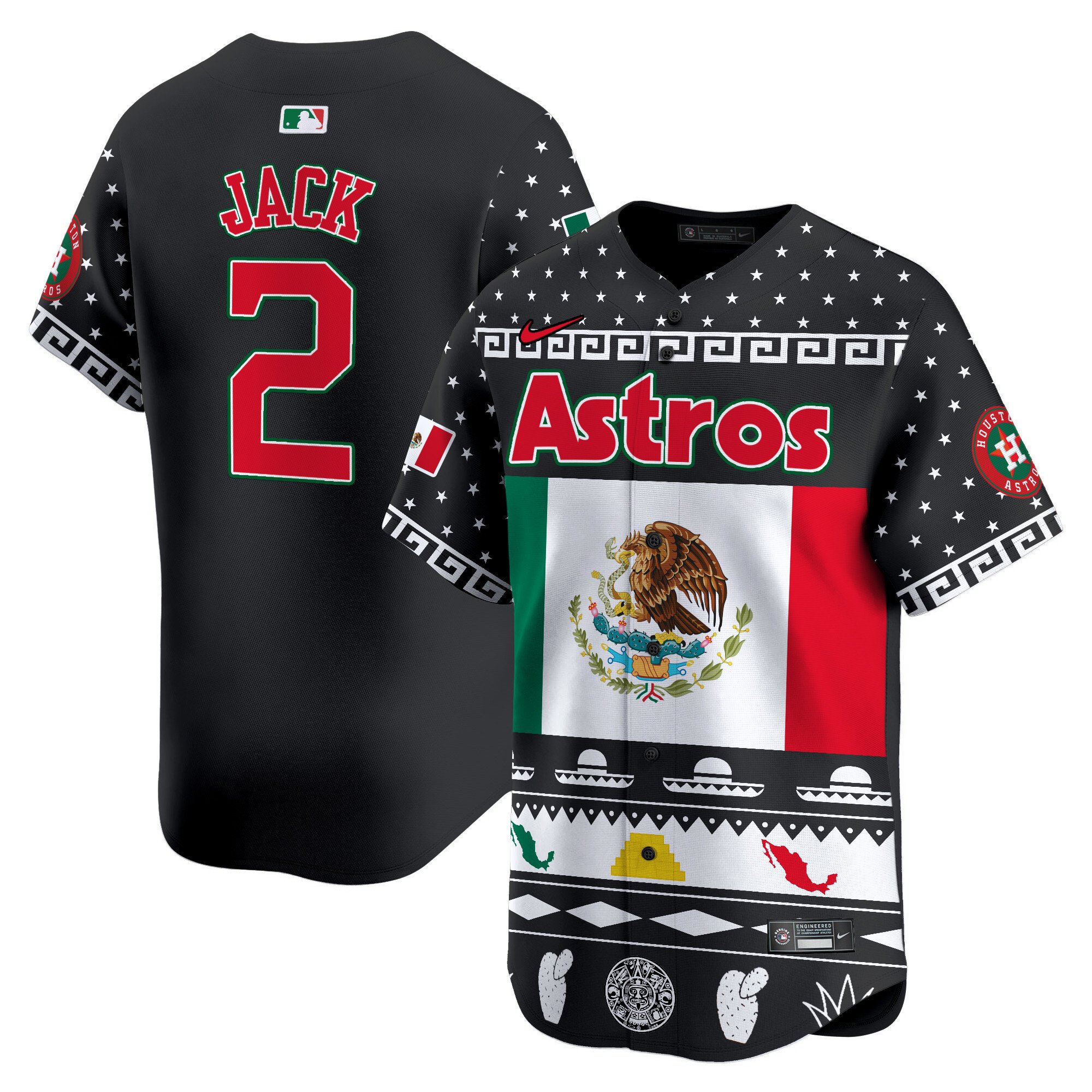 Men Travis Scott Houston Astros Mexico Aztec Vapor Premier Limited Jersey V2 - Printed
