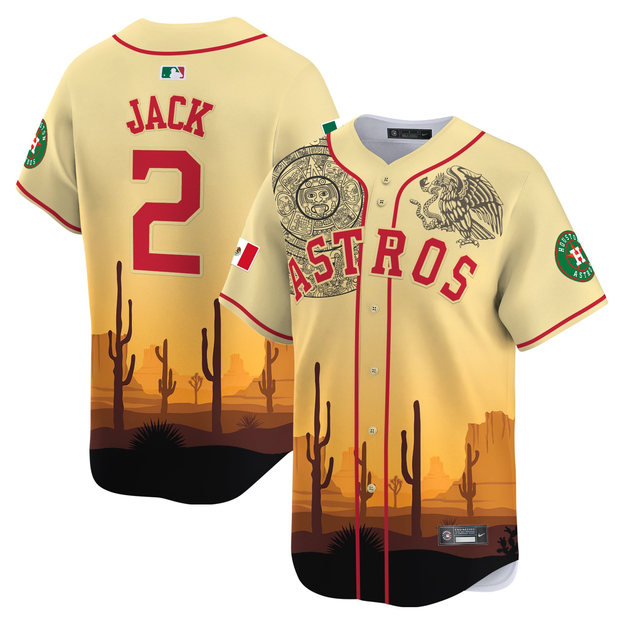 Men Travis Scott Houston Astros Mexico Vapor Premier Limited Jersey V4 - Printed