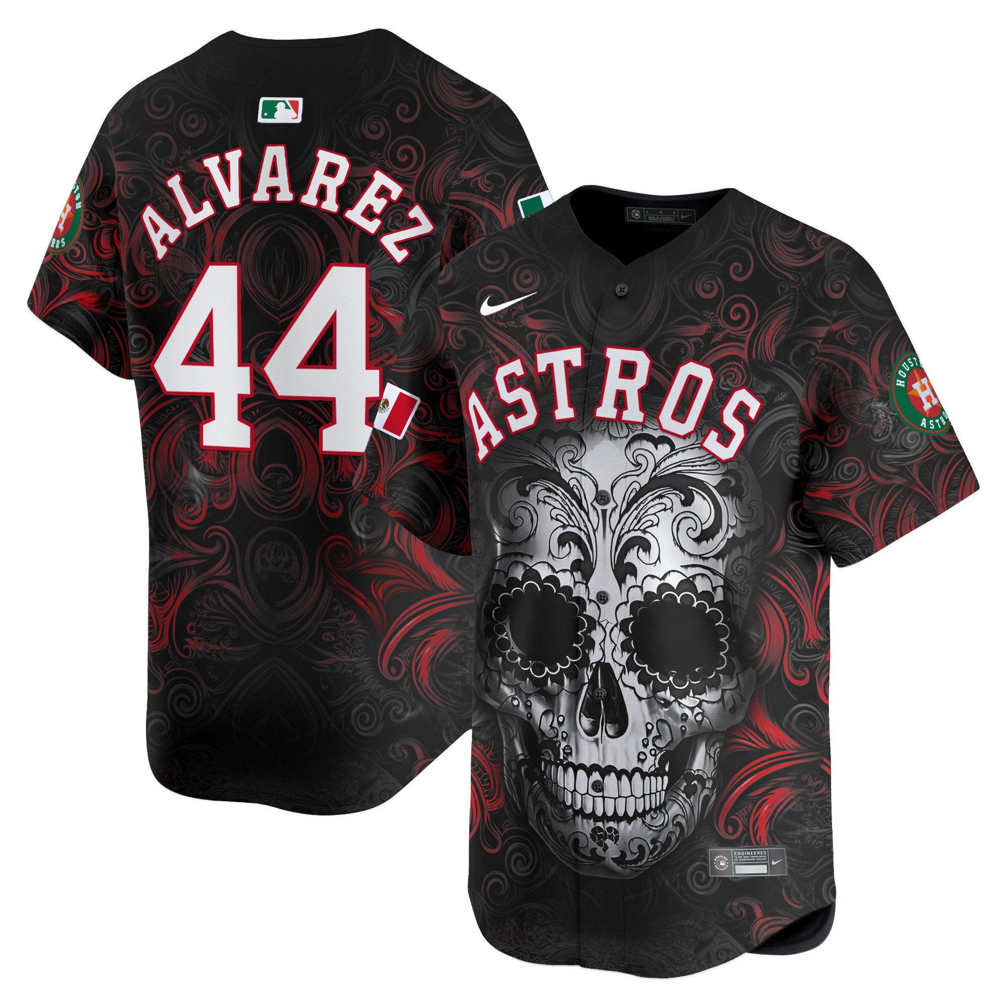 Men Yordan Â¡lvarez Houston Astros Mexico Dia de los Muertos Vapor Premier Limited Jersey - Printed